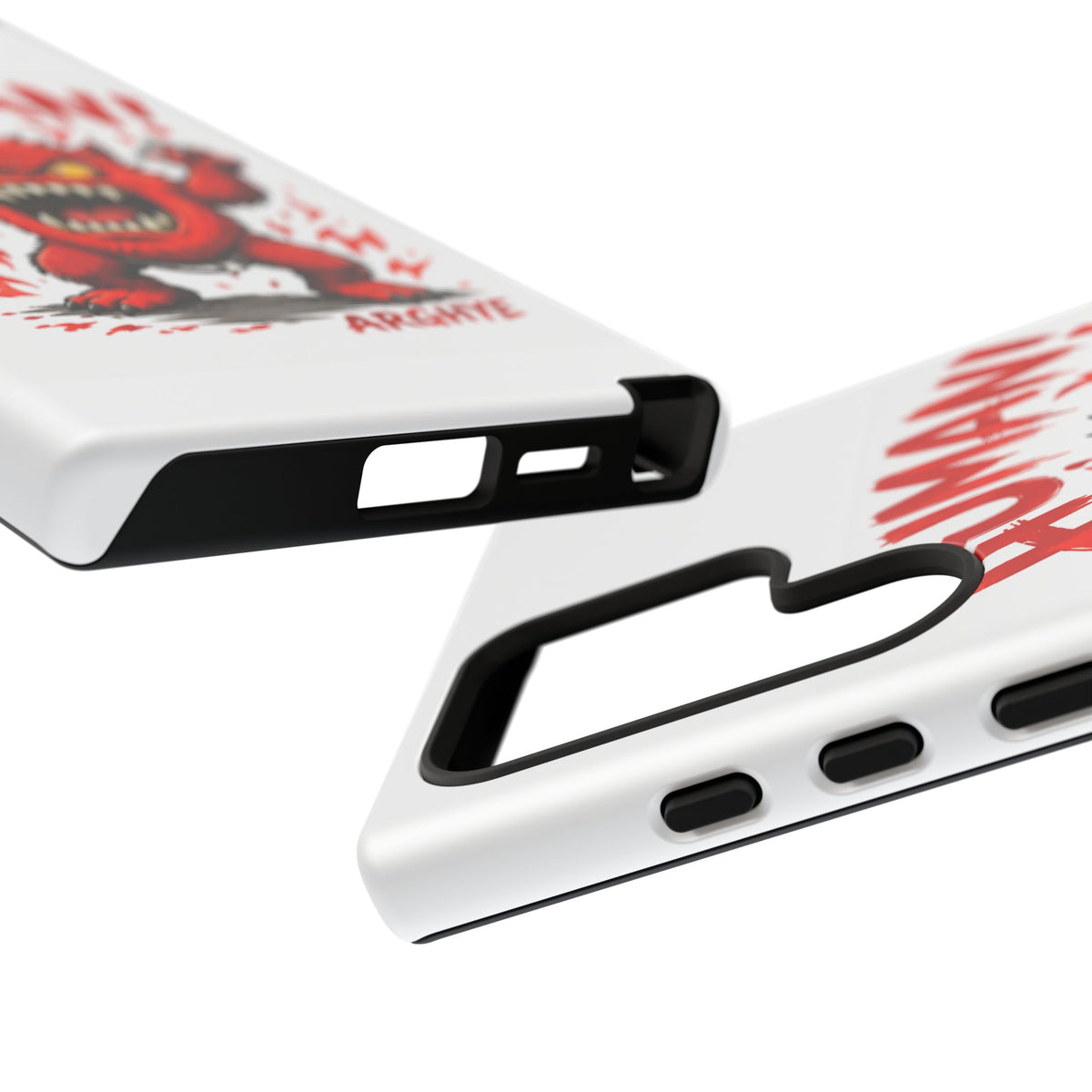 Angry Monster "HUMAN!" Phone Case — Cute Fiery Creature iPhone Cover