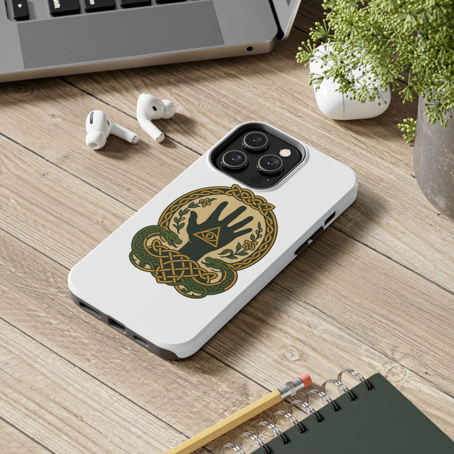 Celtic Eye of Providence Tough Phone Case — Protective Mythic Hand Design