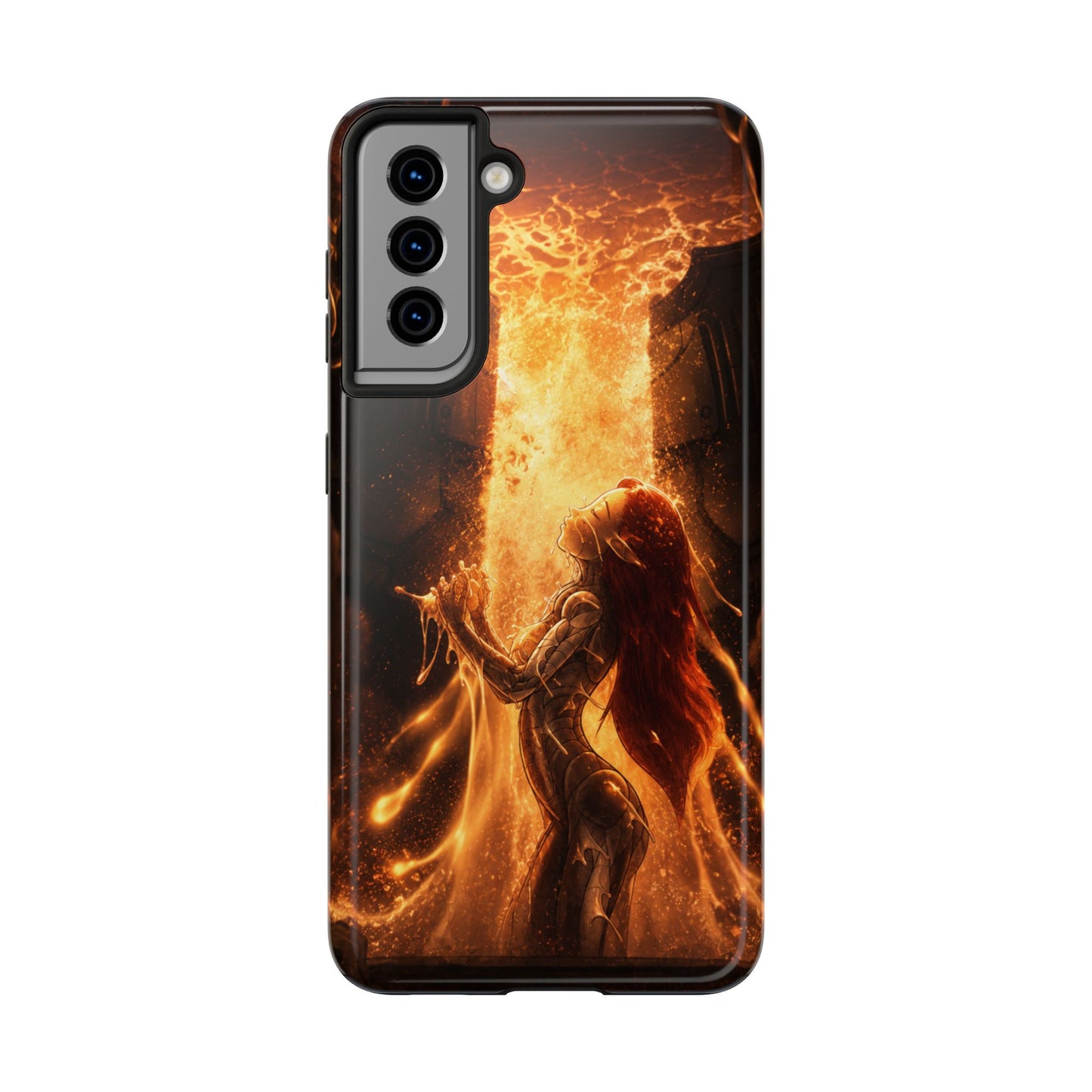 Fiery Phoenix Phone Case — Tough Protective iPhone Cover with Flame Warrior Art
