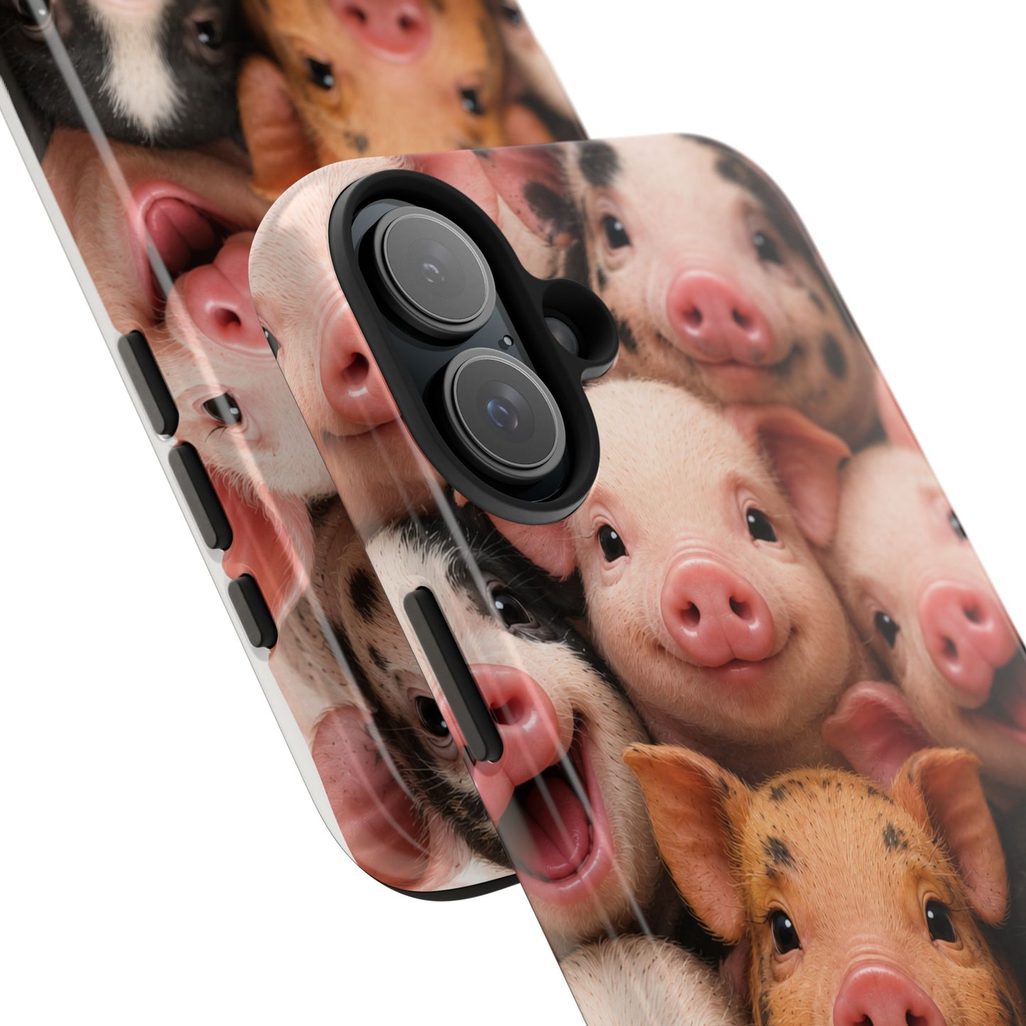 Pig Faces Tough Phone Case — Cute Farm Animal iPhone Protective Cover