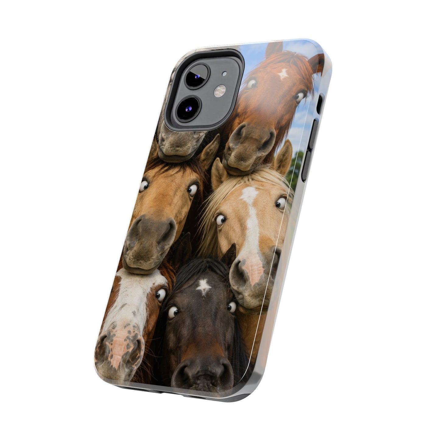 Horse Herd Phone Case — Funny Goofy Horses Tough Protective Cover