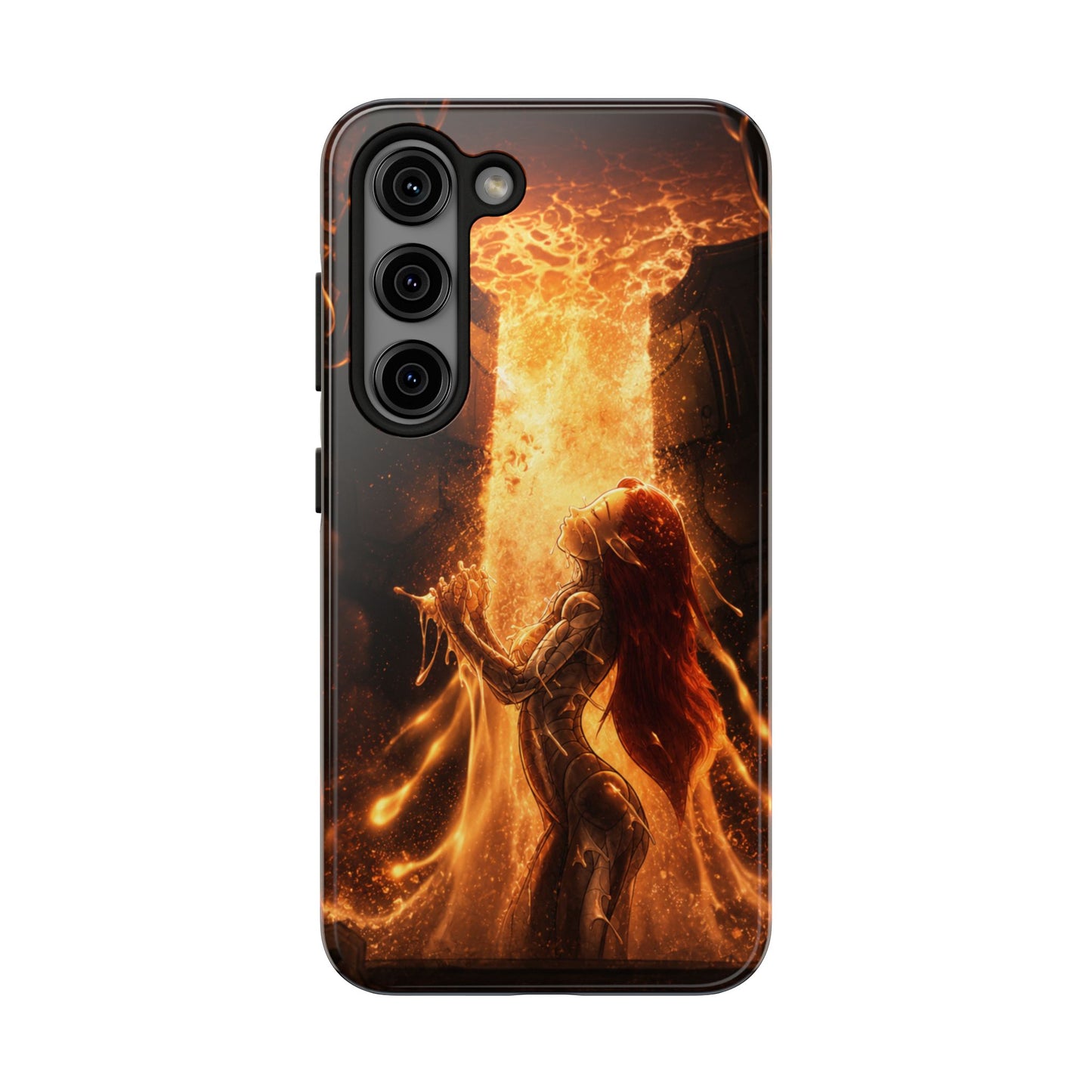 Fiery Phoenix Phone Case — Tough Protective iPhone Cover with Flame Warrior Art