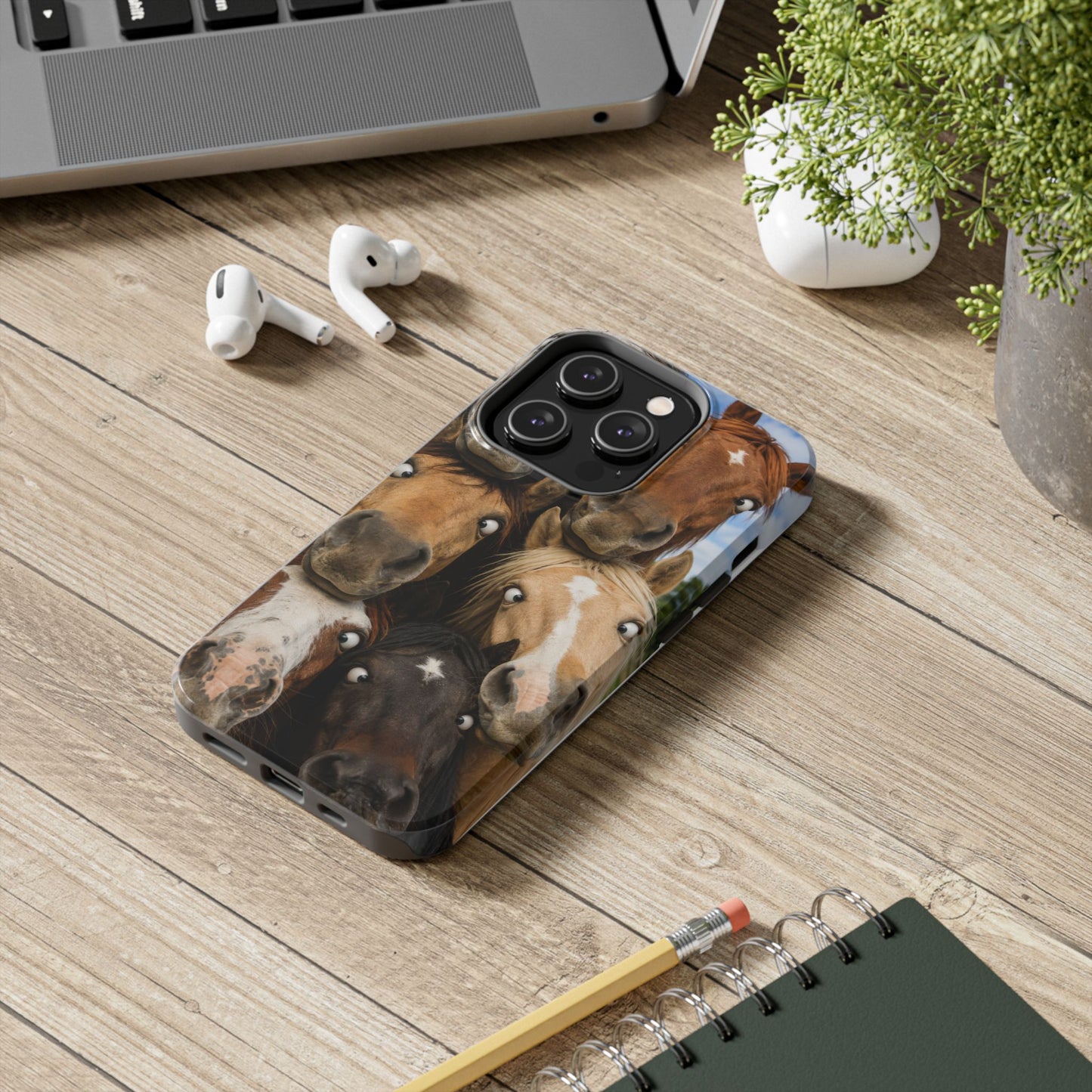 Horse Herd Phone Case — Funny Goofy Horses Tough Protective Cover