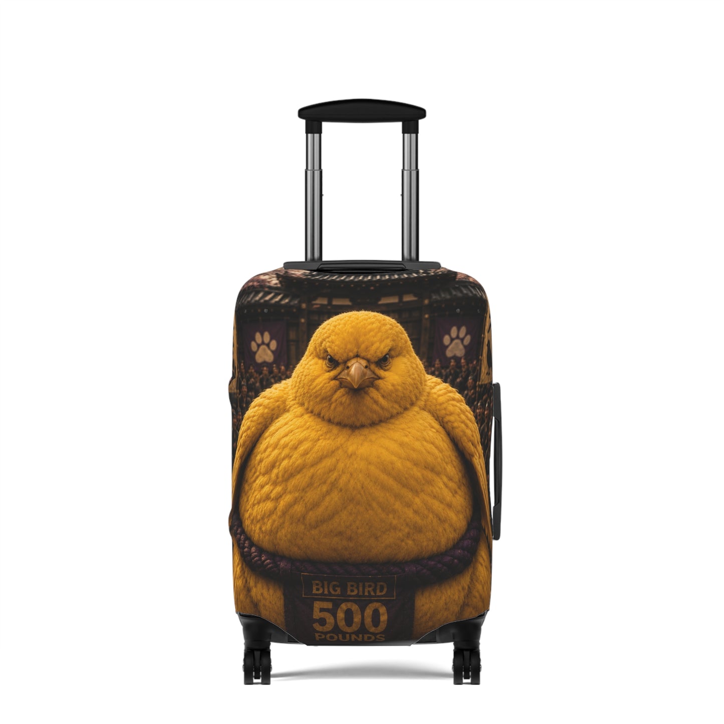 Chubby Yellow Bird Luggage Cover – Funny Travel Suitcase Protector