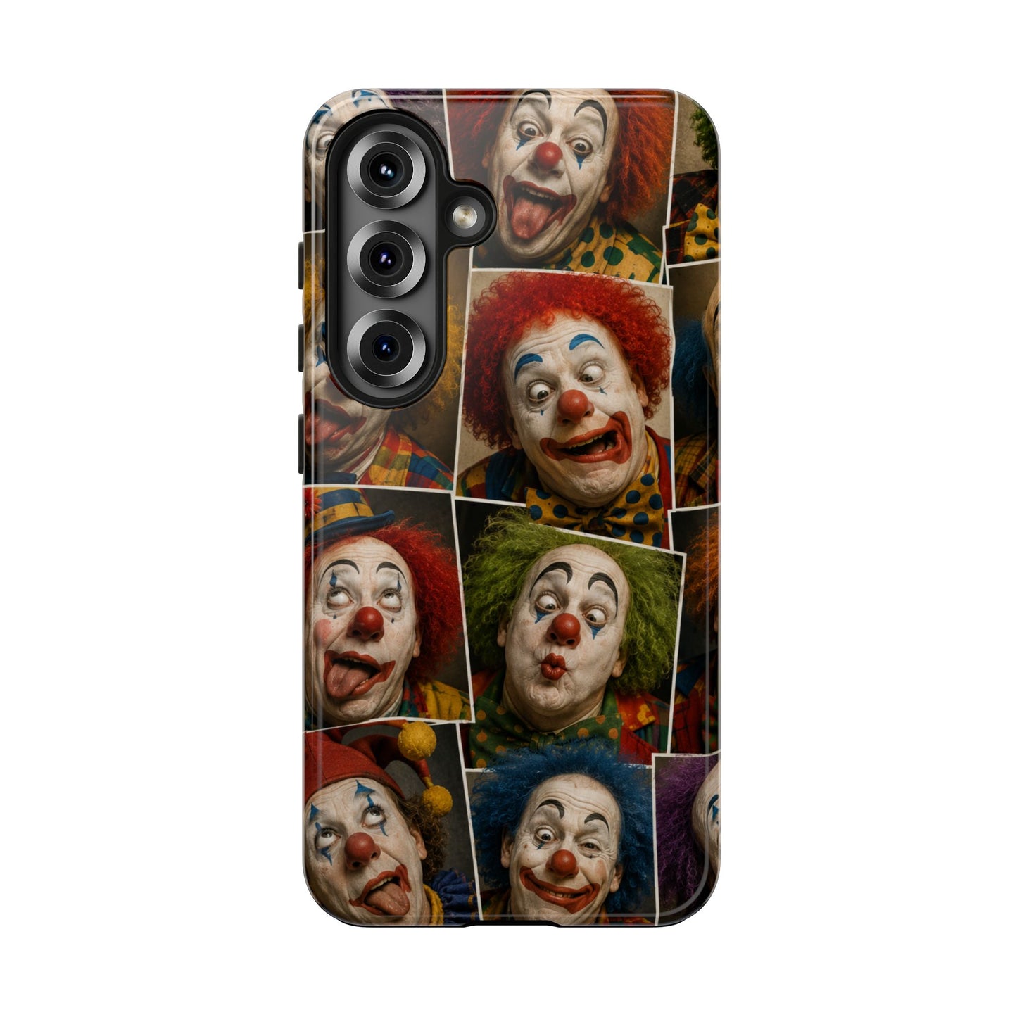 Clown Collage Tough Phone Case — Retro Carnival Horror Pattern