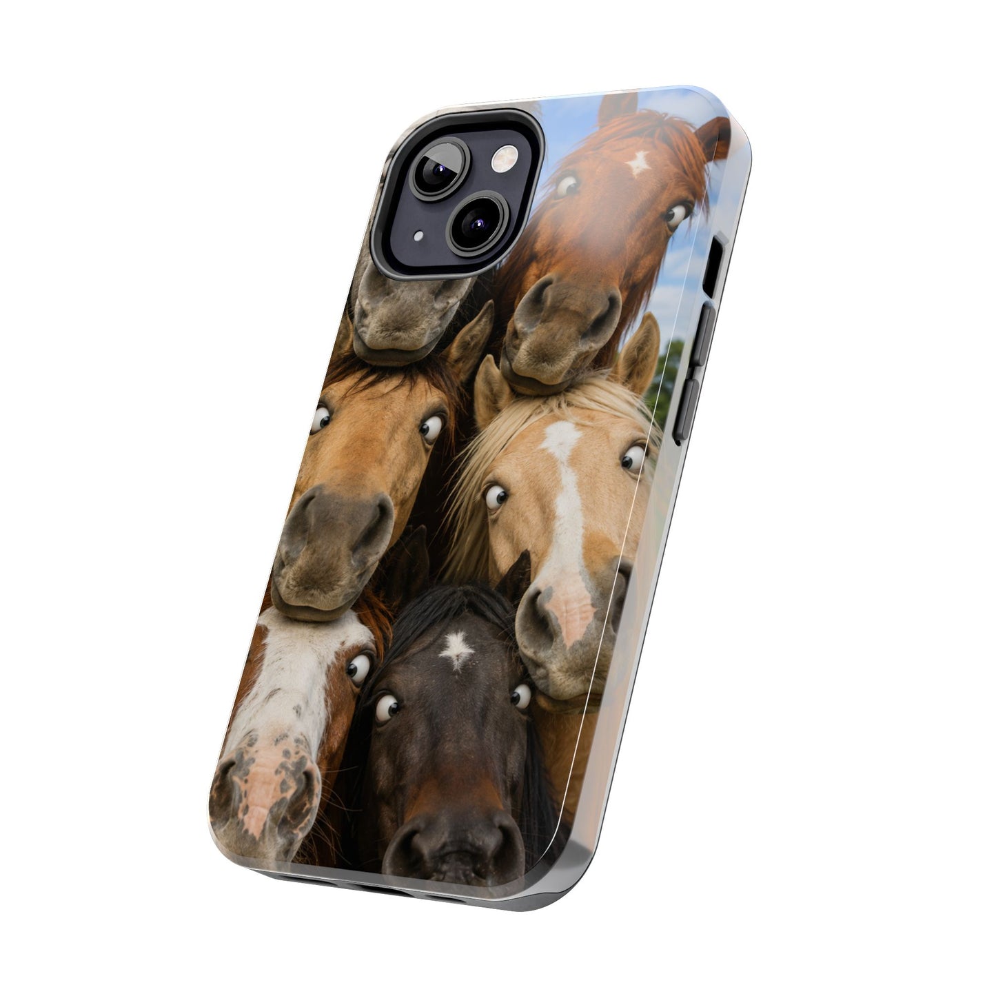 Horse Herd Phone Case — Funny Goofy Horses Tough Protective Cover