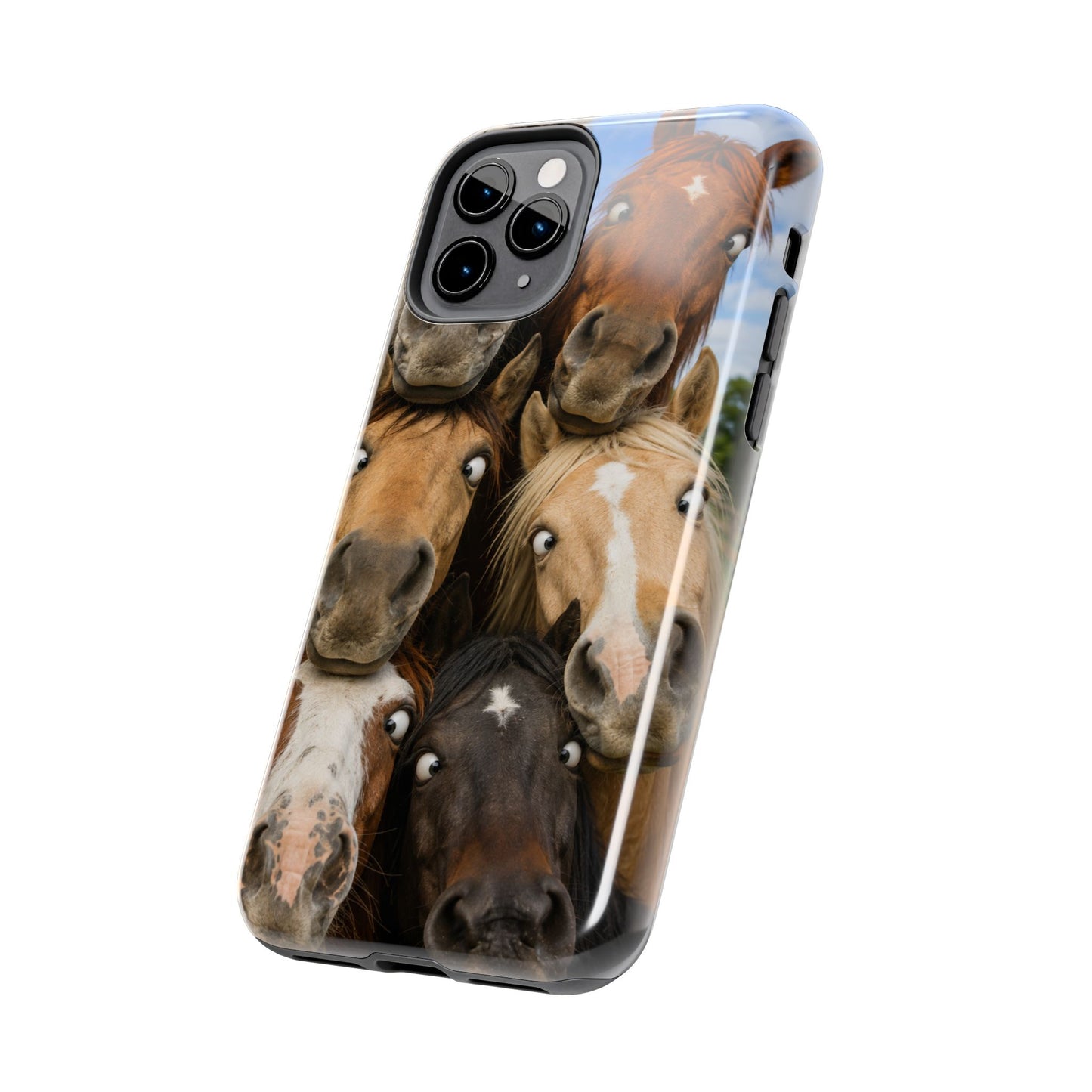 Horse Herd Phone Case — Funny Goofy Horses Tough Protective Cover