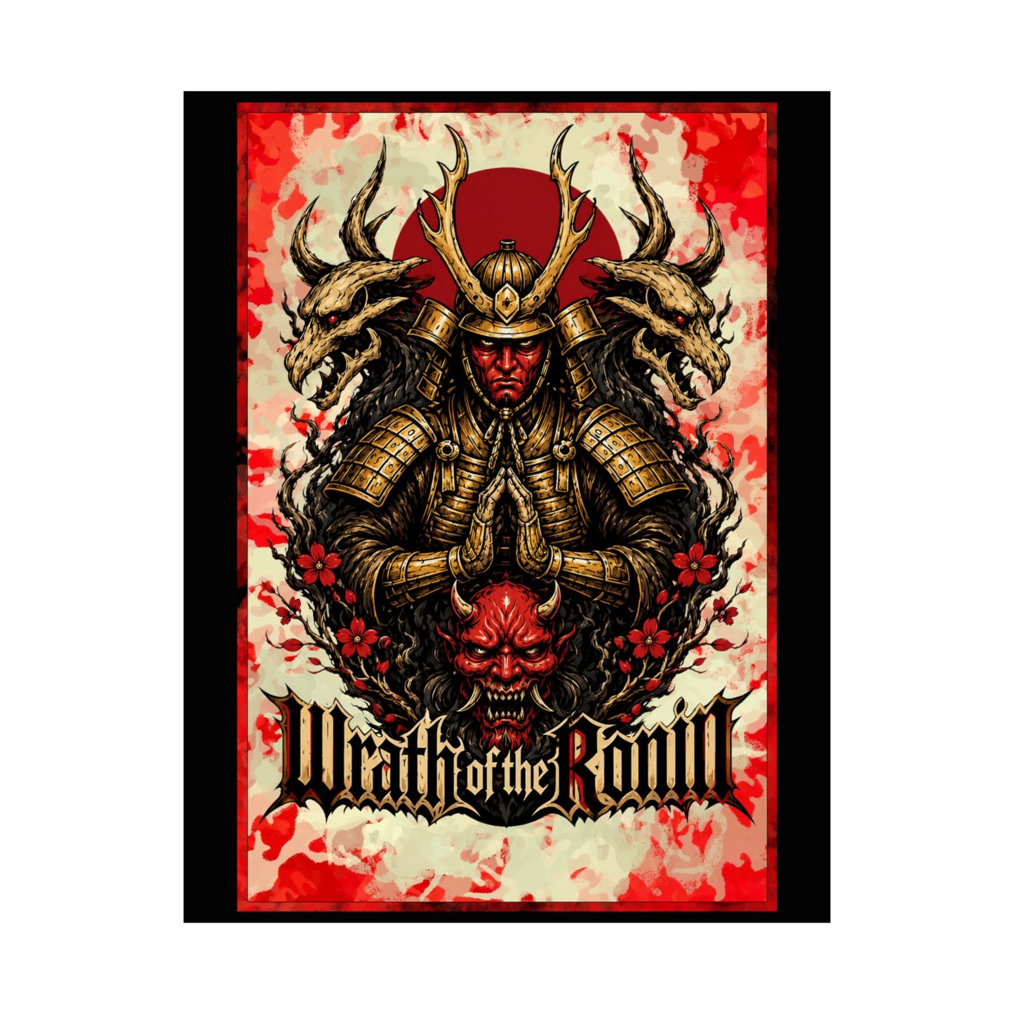 Samurai Wrath Poster — 'Wrath of the Ronin' Matte Vertical Art Print