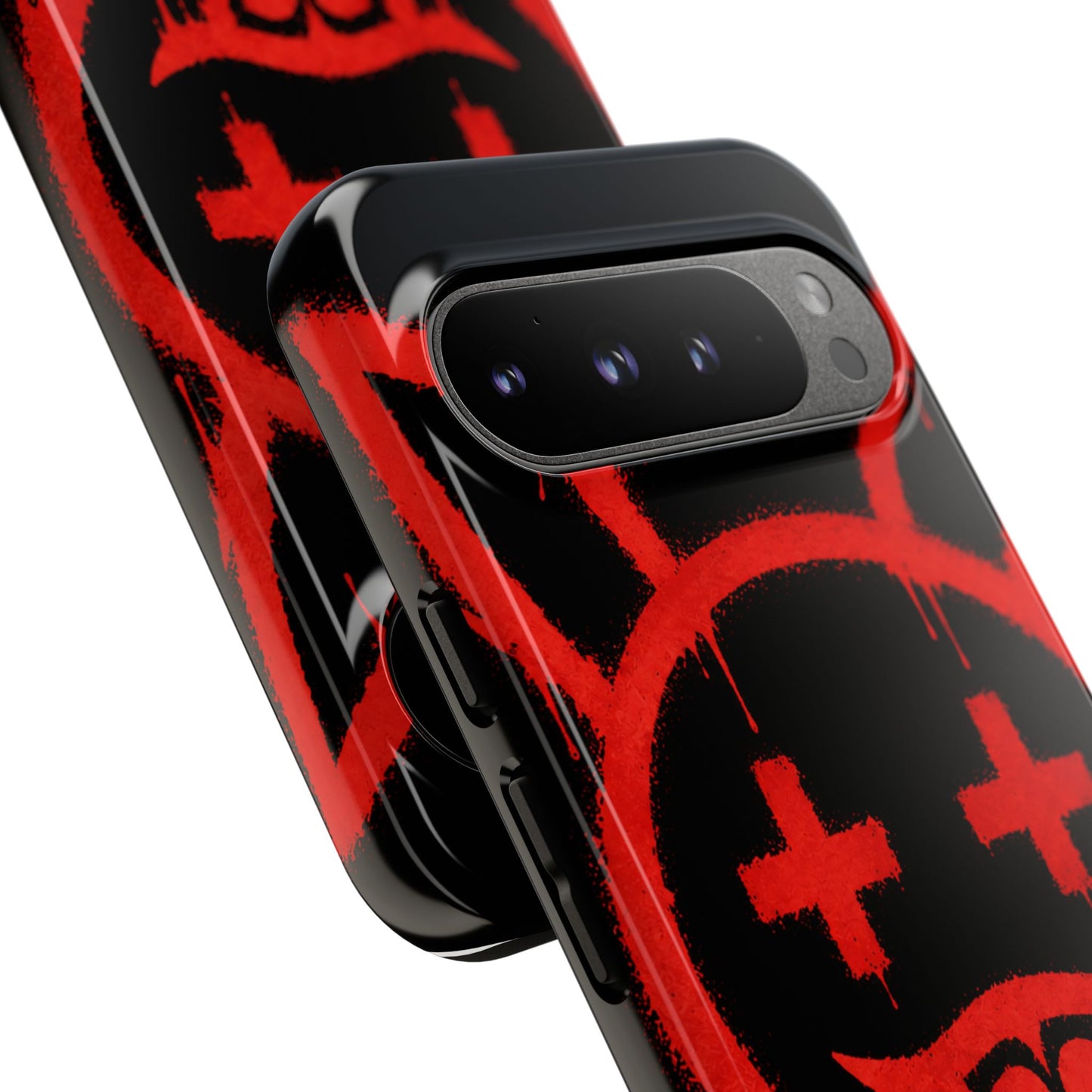 Phone Case - Metallic Souls Red Drip Smiley Graffiti Design