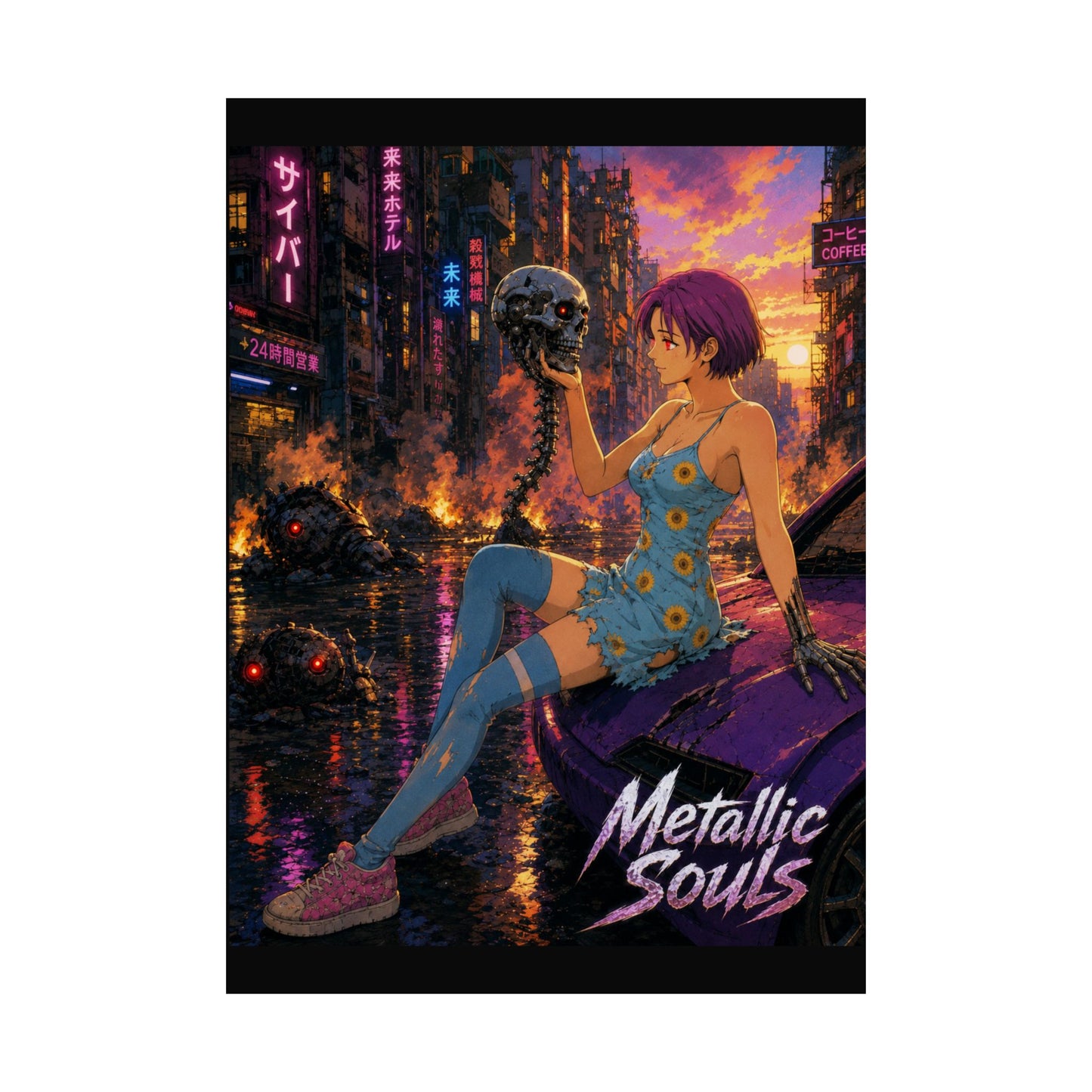 Metallic Souls Anime Poster — "Metallic Souls" Matte Vertical Art Print
