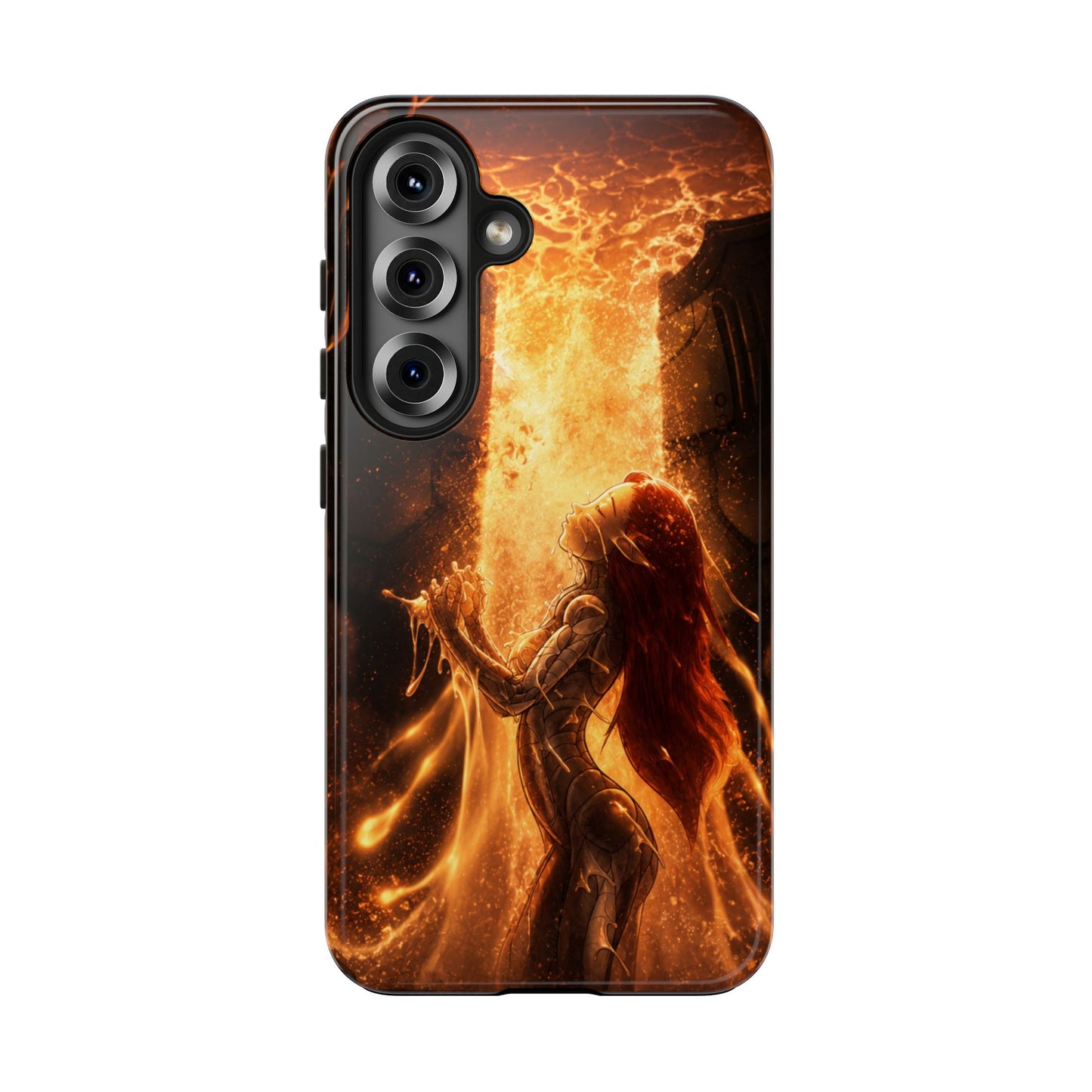 Fiery Phoenix Phone Case — Tough Protective iPhone Cover with Flame Warrior Art
