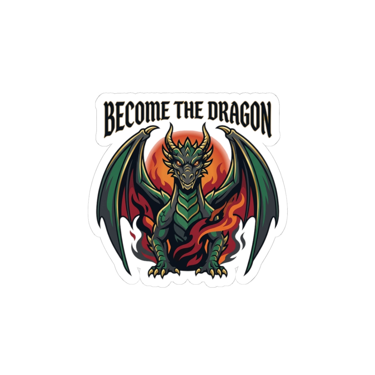 Become the Dragon Sticker | dragon, fantasy art, tattoo style