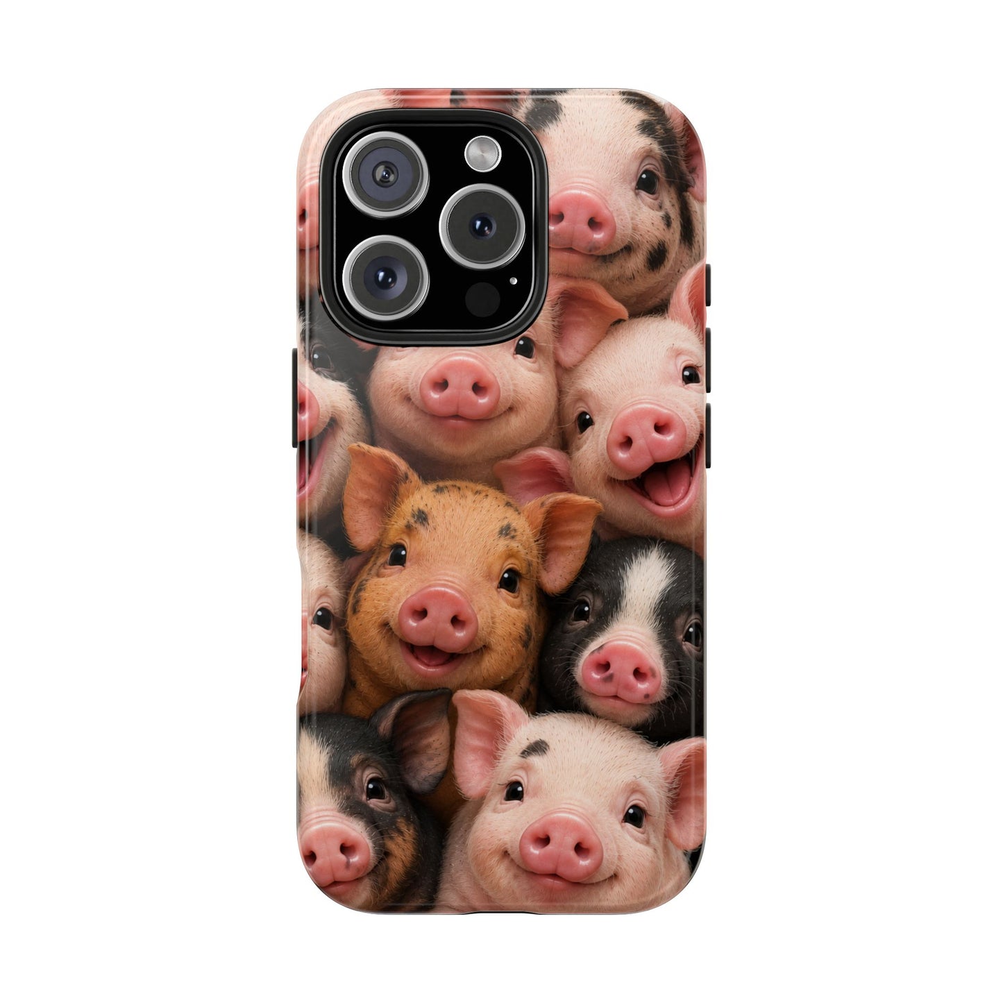 Pig Faces Tough Phone Case — Cute Farm Animal iPhone Protective Cover