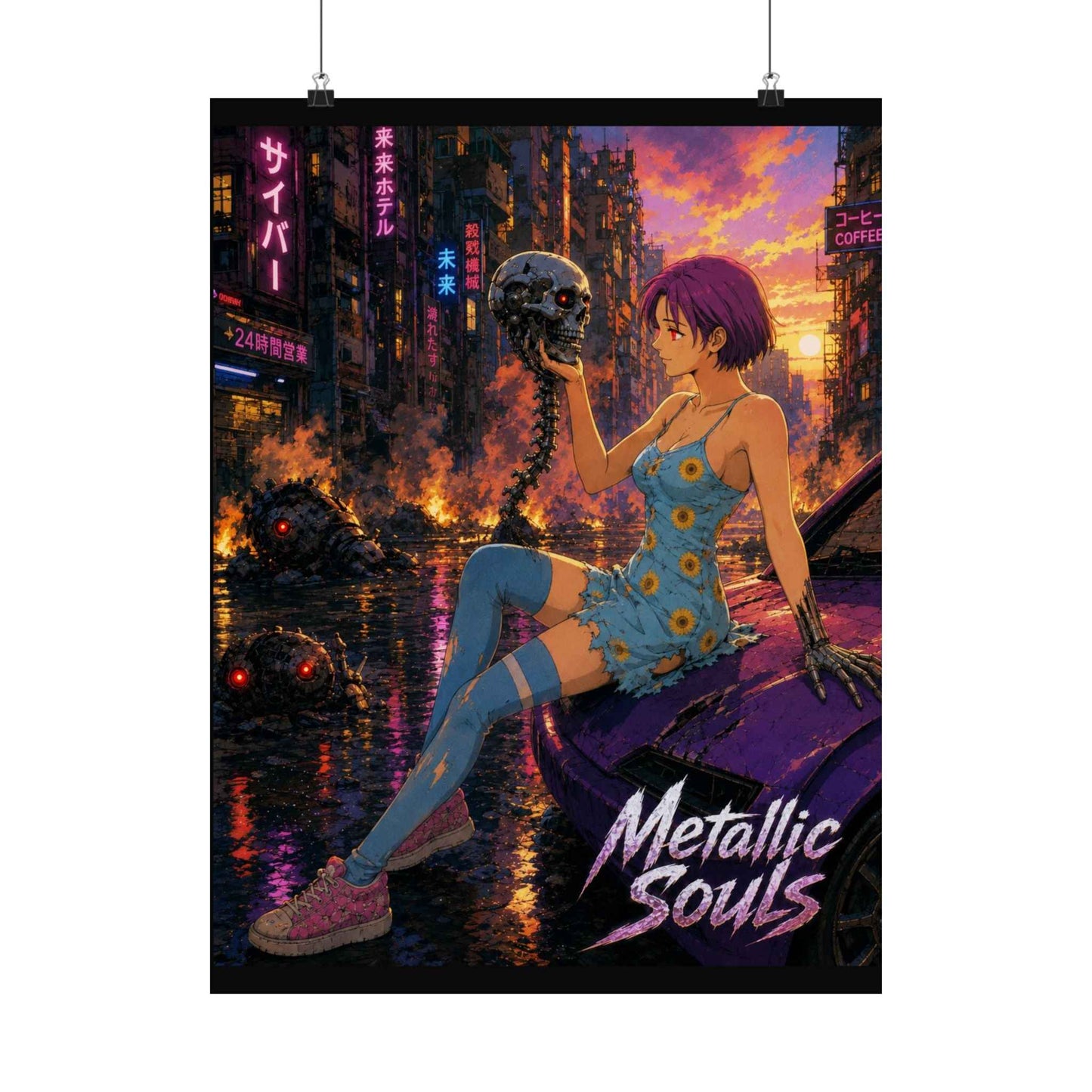 Metallic Souls Anime Poster — "Metallic Souls" Matte Vertical Art Print