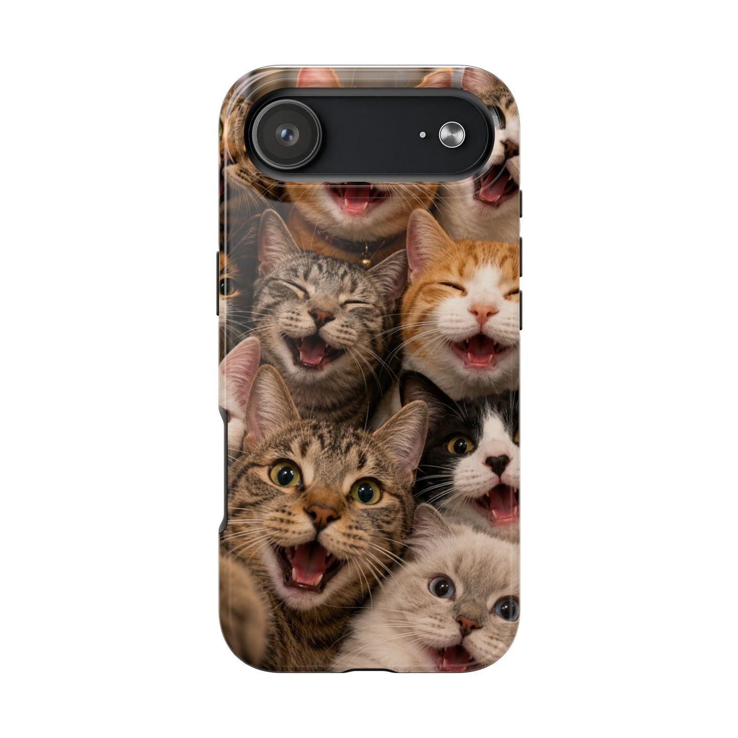 Tough Smiling Cats Collage Phone Case – Cute Cat Faces for iPhone