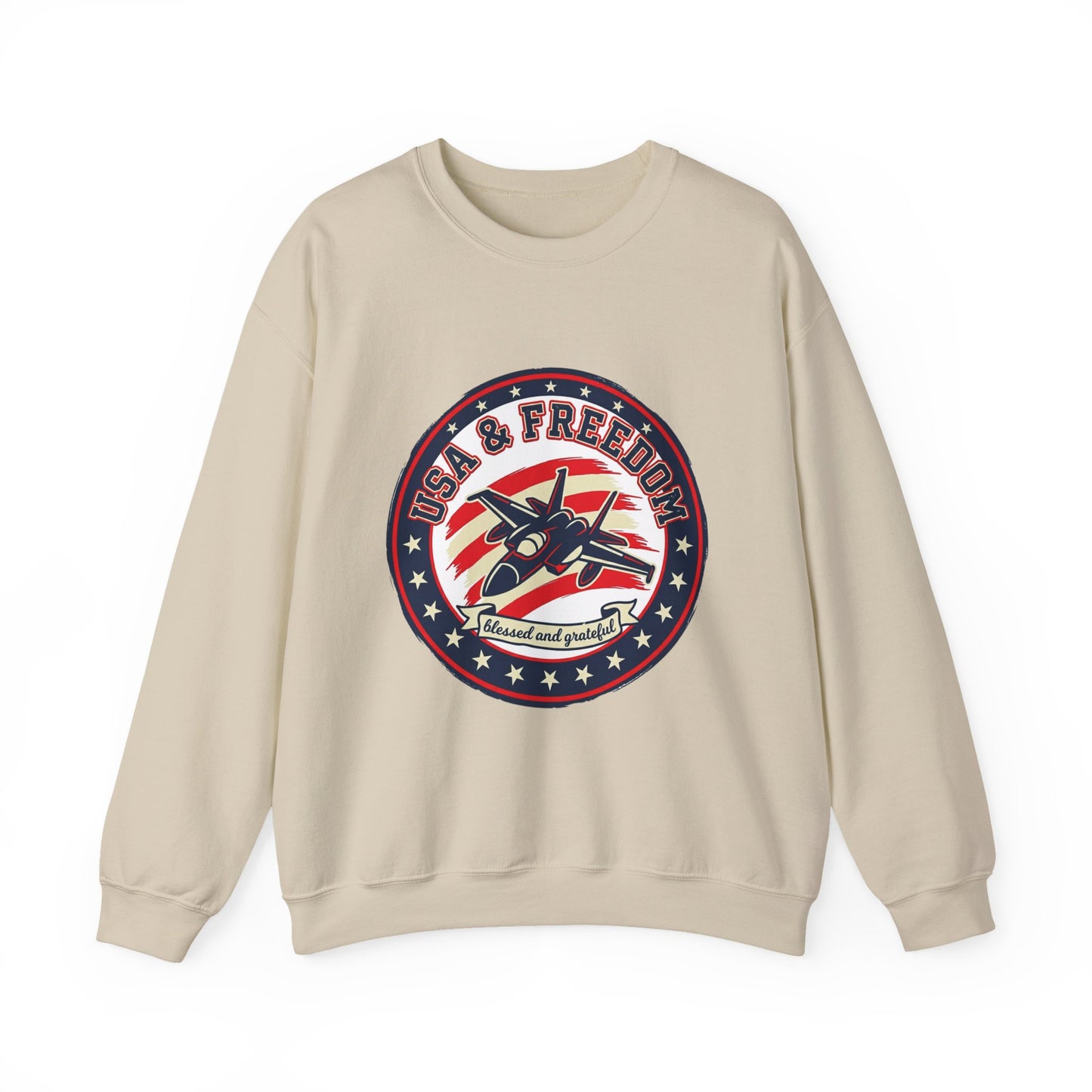 USA & Freedom Crewneck Sweatshirt | patriotic, faith-based vintage Americana