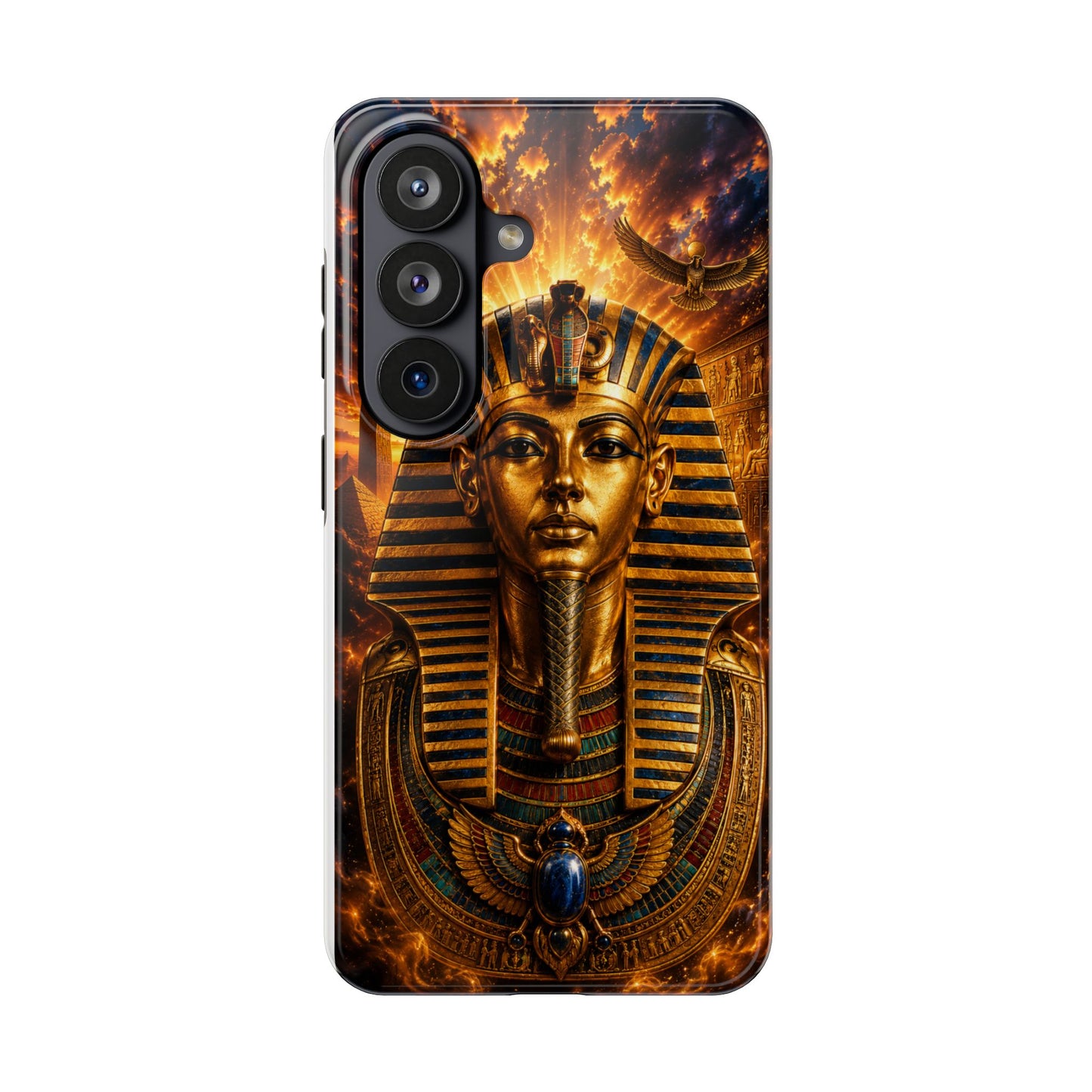 Egyptian Pharaoh Tough Phone Case — Protective Golden Tutankhamun Design