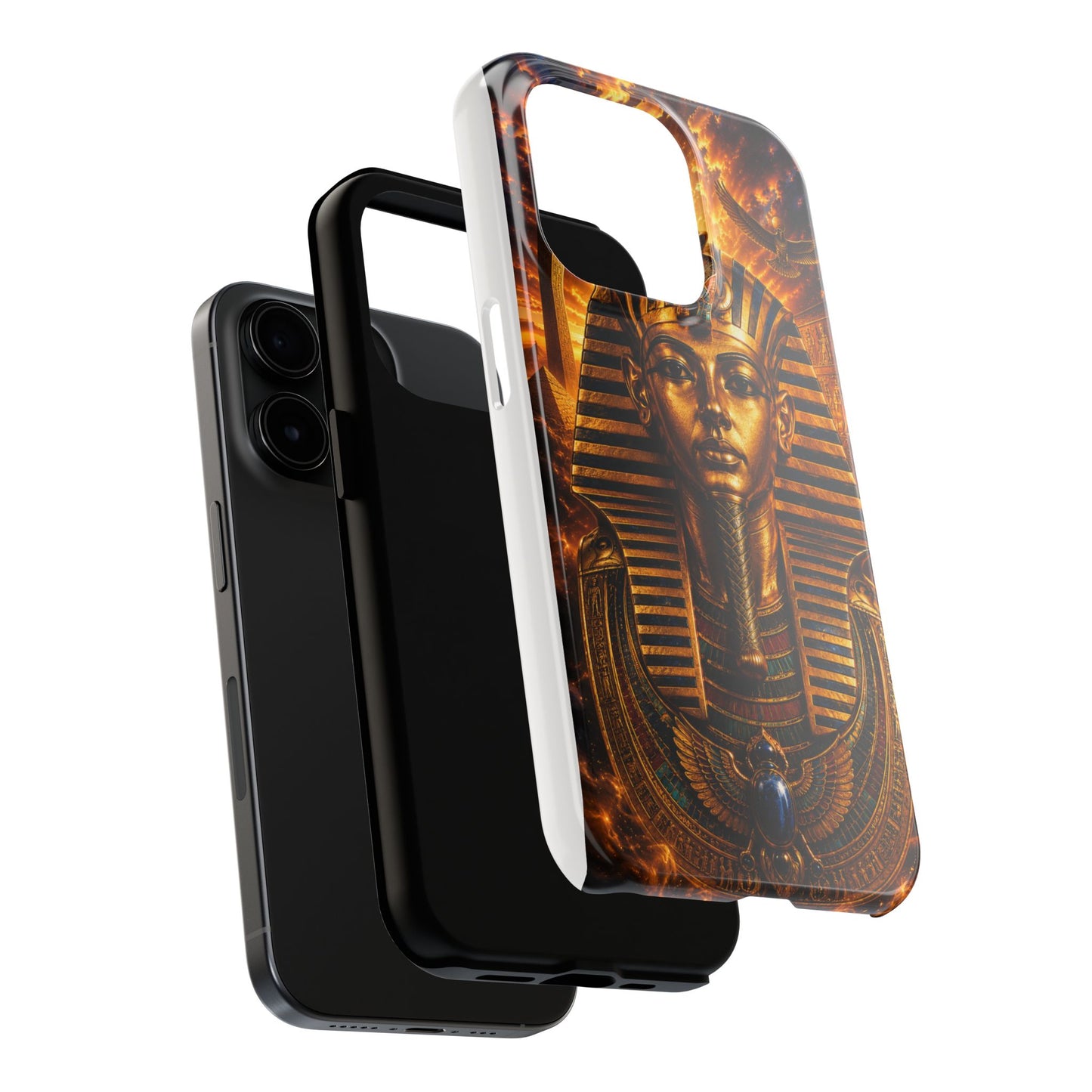 Egyptian Pharaoh Tough Phone Case — Protective Golden Tutankhamun Design