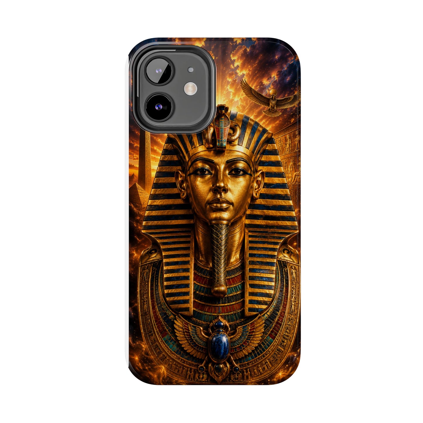 Egyptian Pharaoh Tough Phone Case — Protective Golden Tutankhamun Design