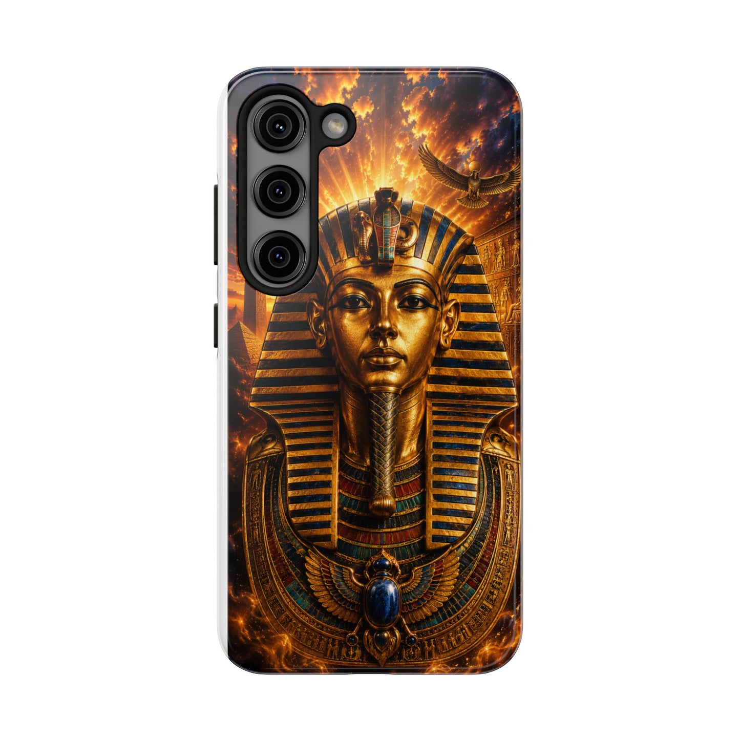 Egyptian Pharaoh Tough Phone Case — Protective Golden Tutankhamun Design