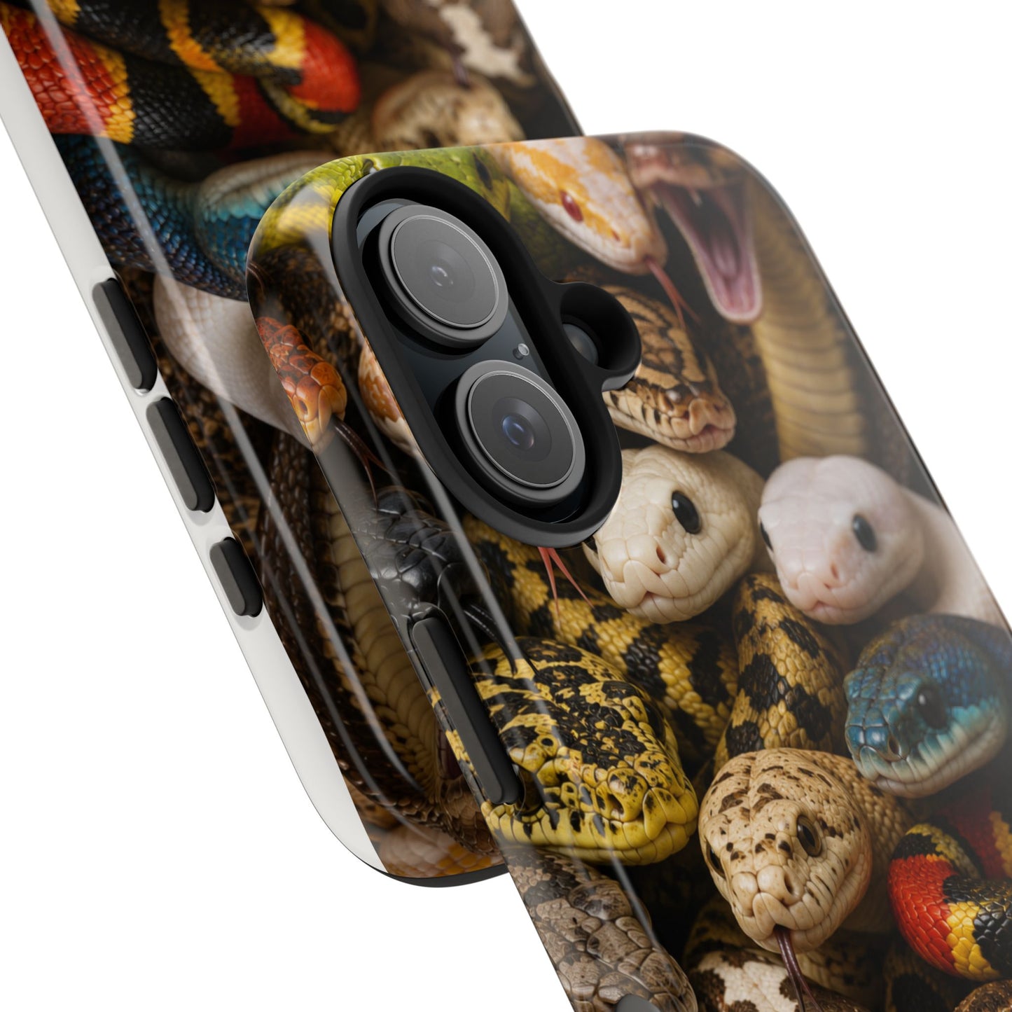 Snake Pattern Tough Phone Case — Colorful Snakes Protective Phone Cover