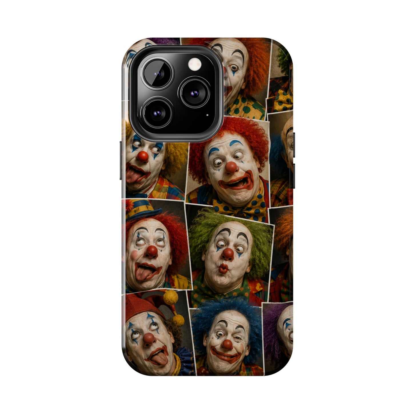Clown Collage Tough Phone Case — Retro Carnival Horror Pattern