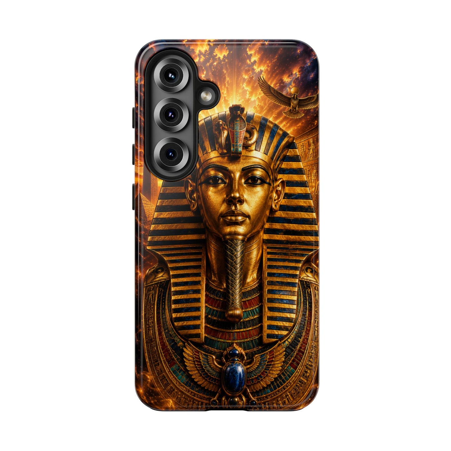 Egyptian Pharaoh Tough Phone Case — Protective Golden Tutankhamun Design