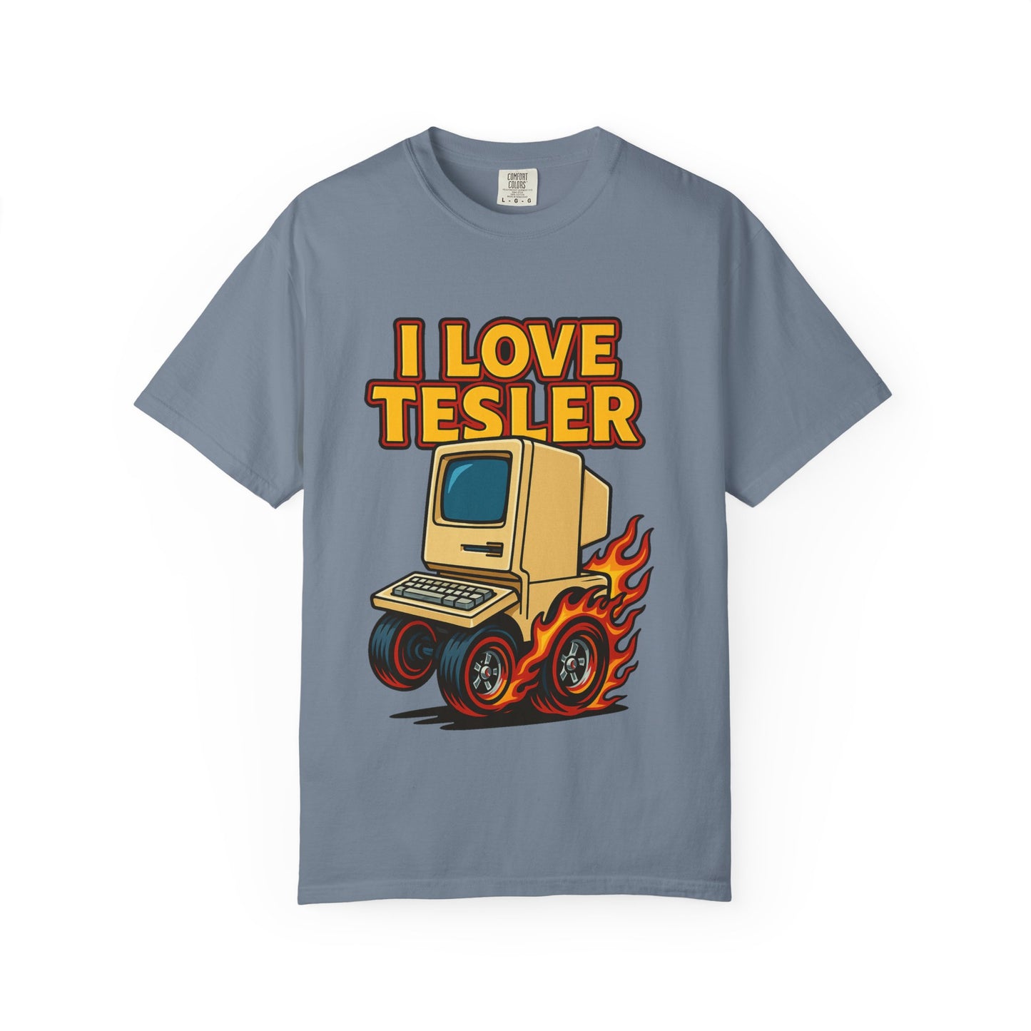I Love Tesler Vintage Computer Tee — Retro Tech Graphic T-Shirt