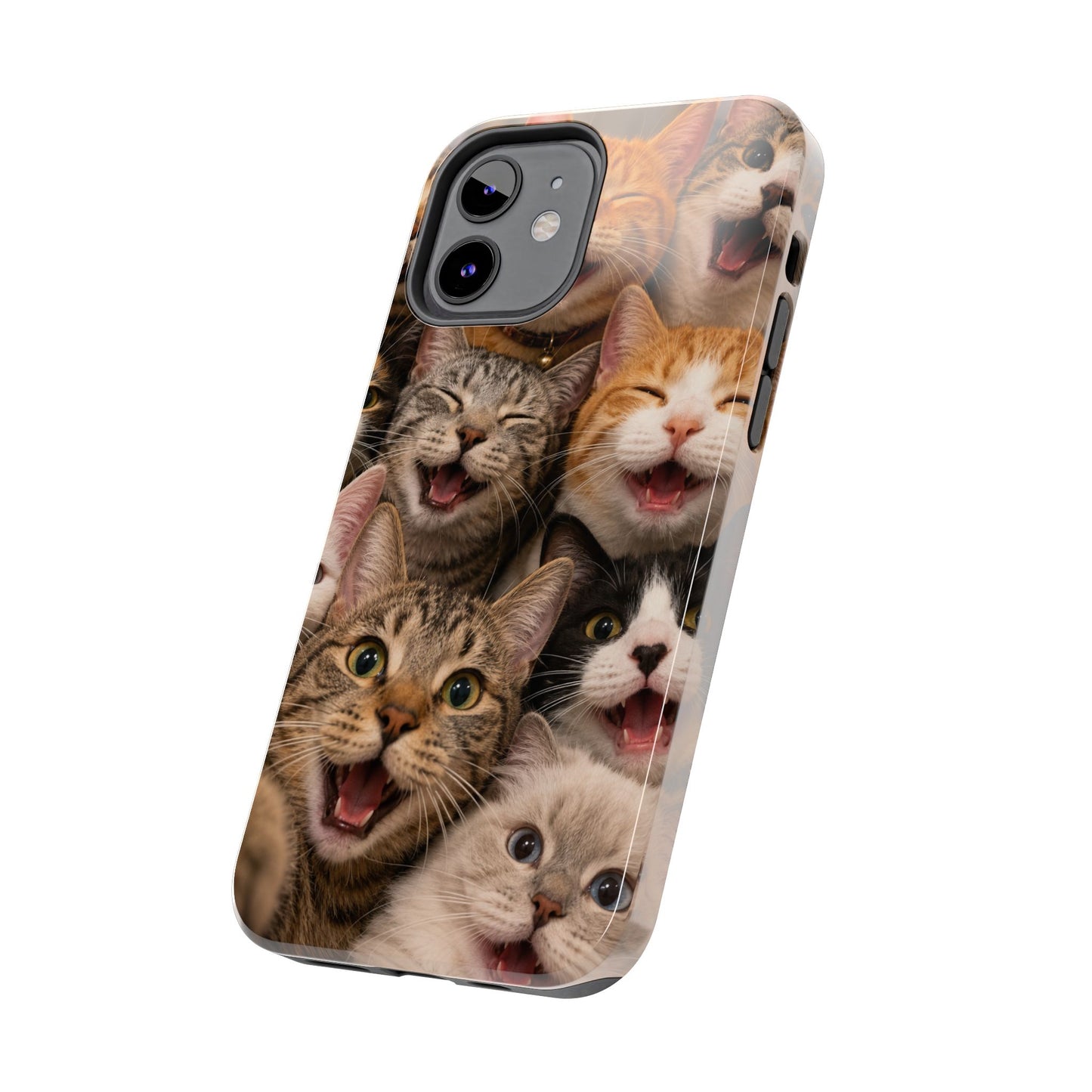 Tough Smiling Cats Collage Phone Case – Cute Cat Faces for iPhone