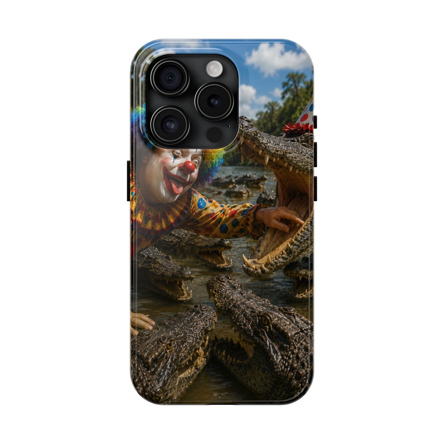 Creepy Clown Alligator Tough Phone Case — Horror Phone Cover for Scary Fans