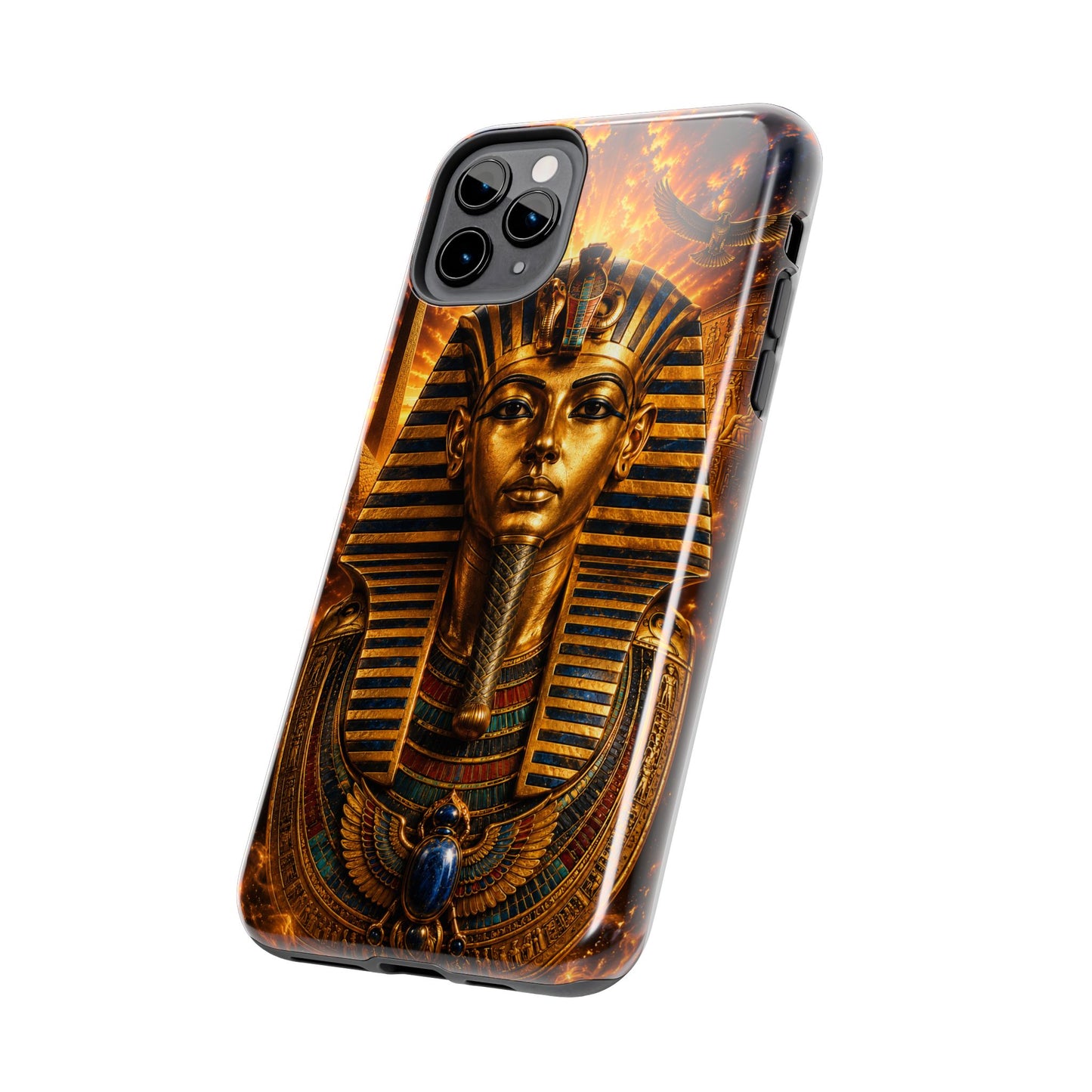 Egyptian Pharaoh Tough Phone Case — Protective Golden Tutankhamun Design