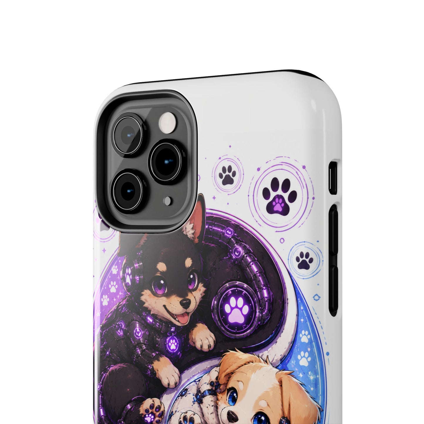 Yin Yang Puppy Tough Phone Case — Cute Paw Print Dog Protector