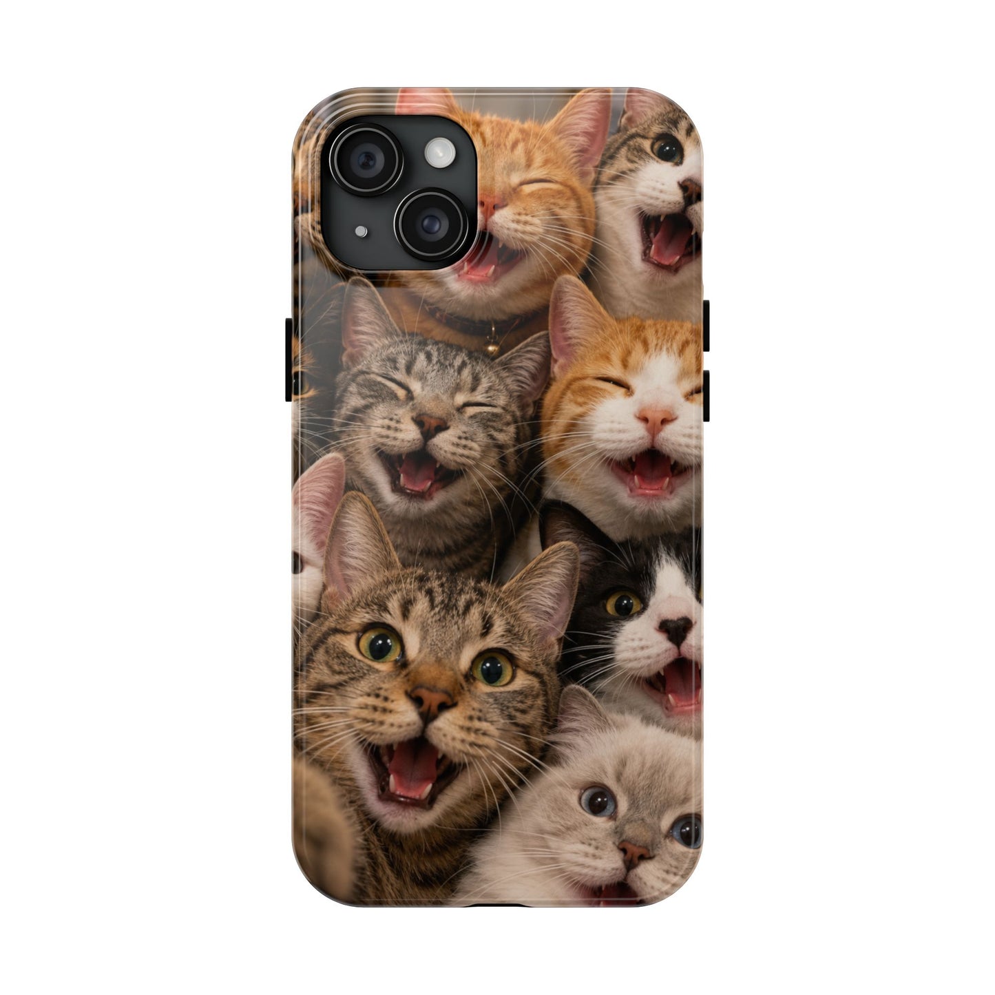 Tough Smiling Cats Collage Phone Case – Cute Cat Faces for iPhone