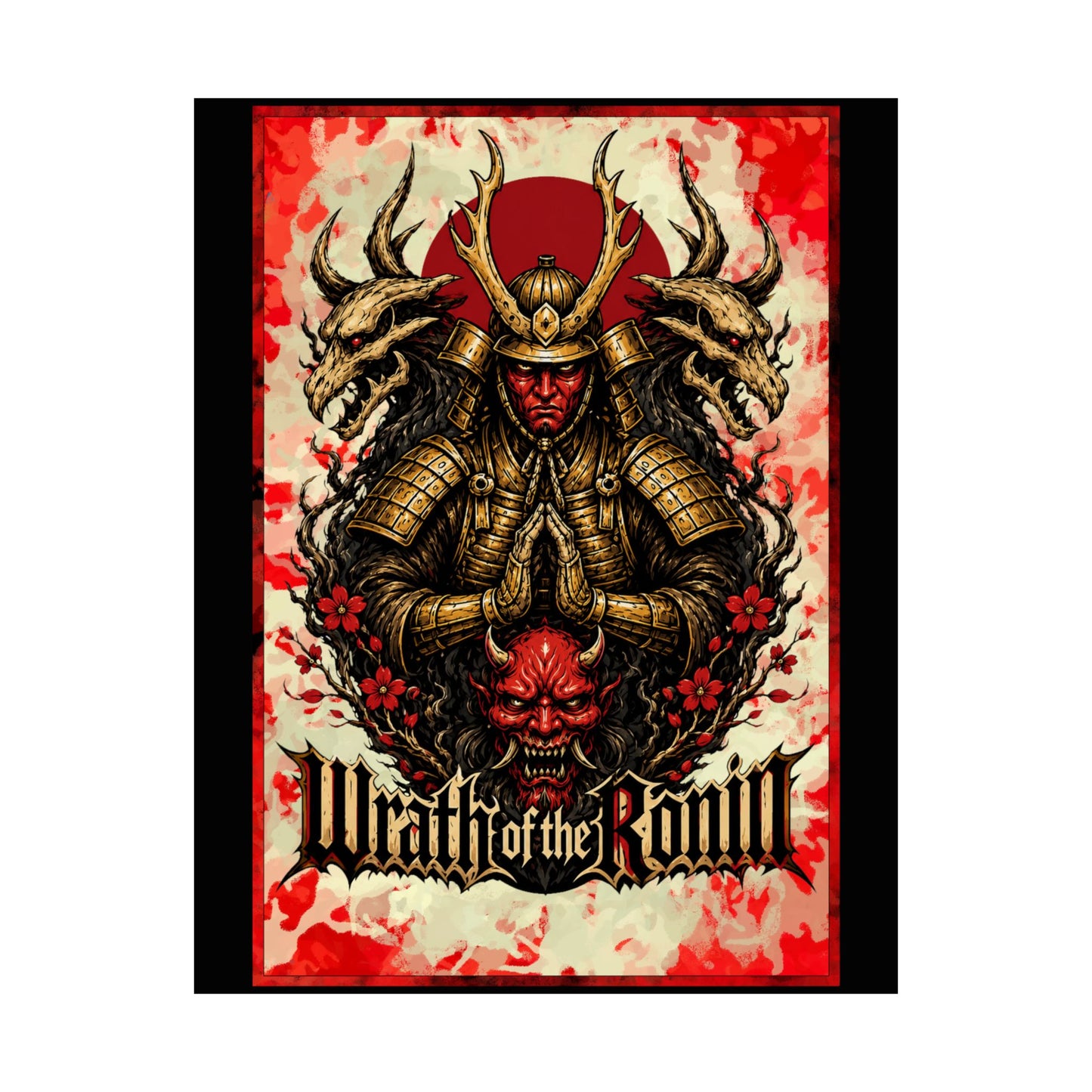 Samurai Wrath Poster — 'Wrath of the Ronin' Matte Vertical Art Print