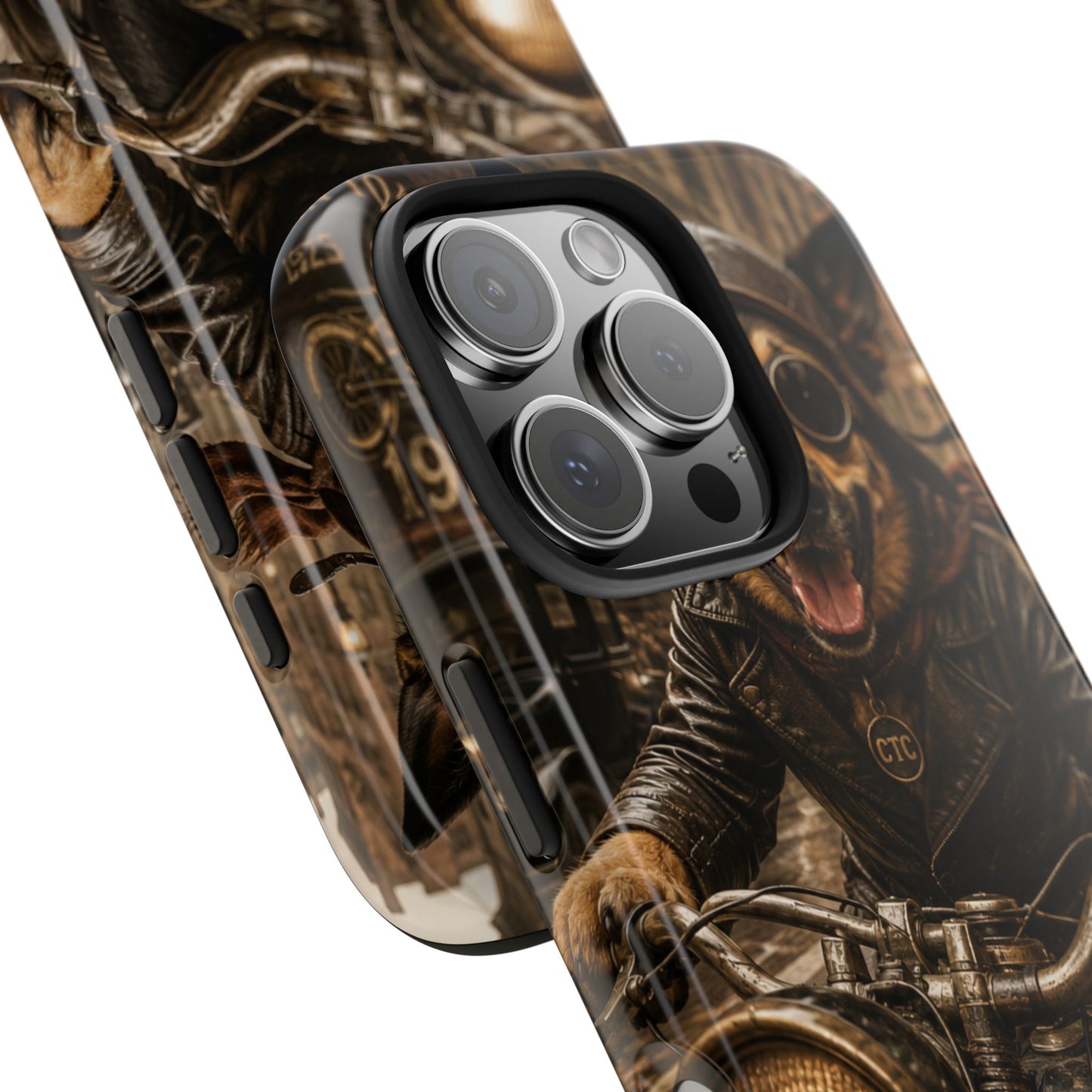 Phone Case — Biker Dog Riding Motorcycle Protective Tough Cover
