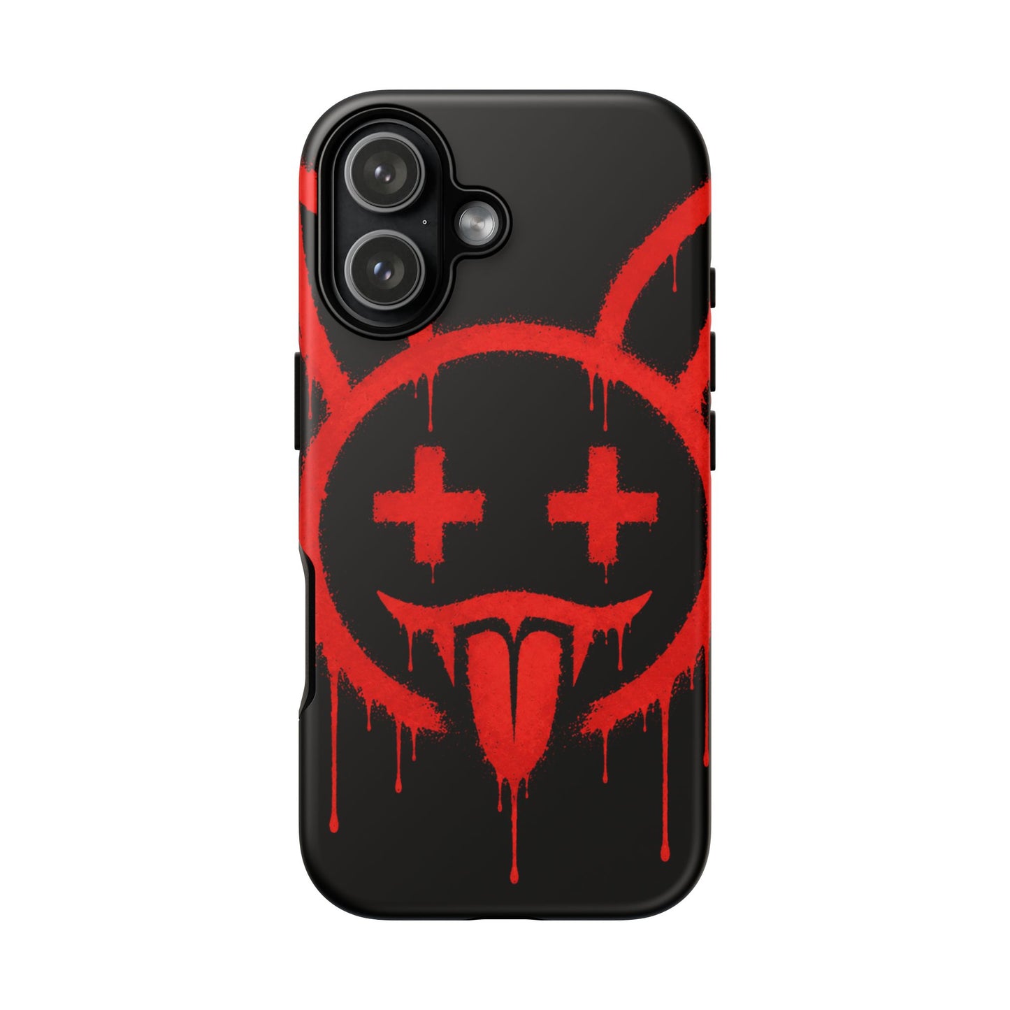 Phone Case - Metallic Souls Red Drip Smiley Graffiti Design