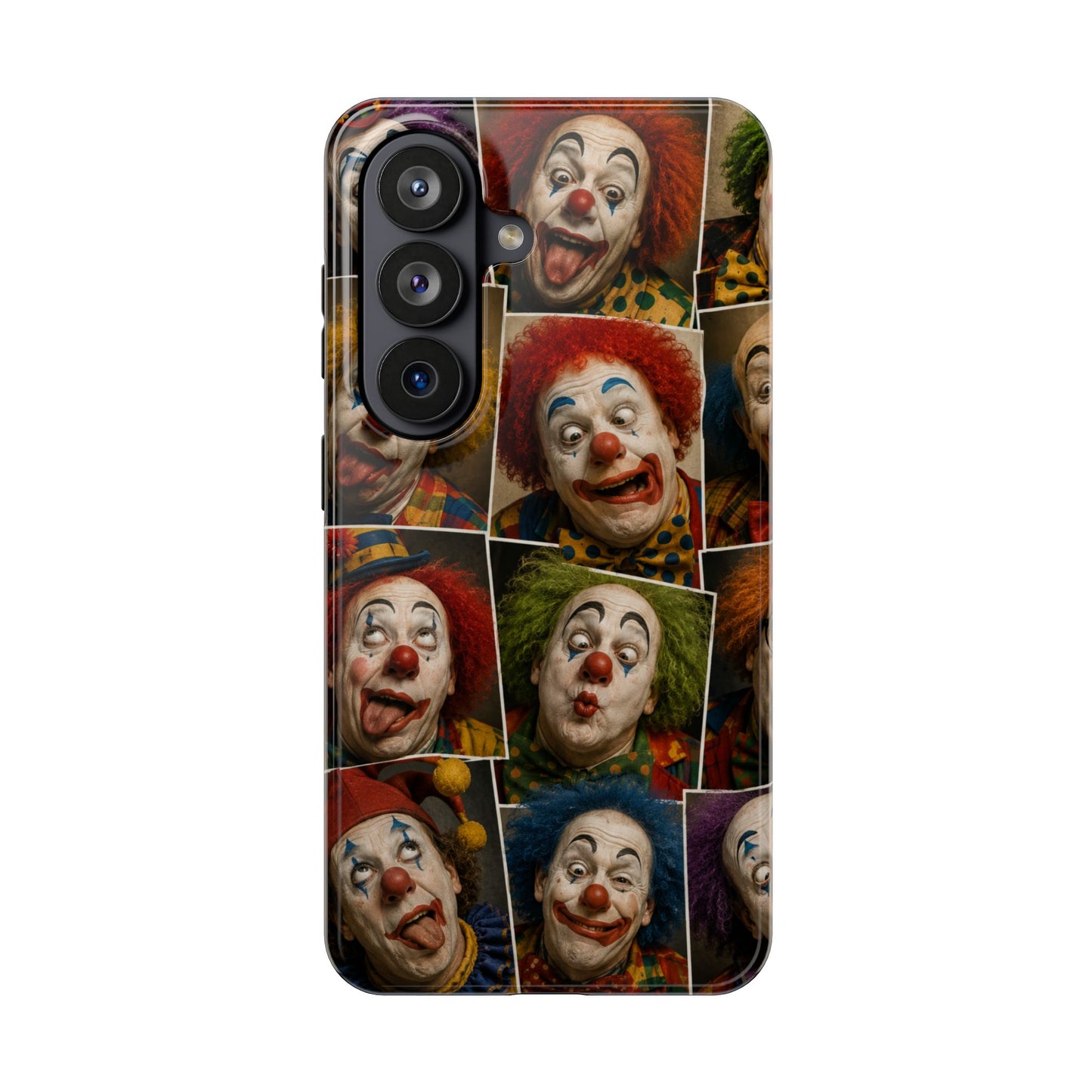Clown Collage Tough Phone Case — Retro Carnival Horror Pattern