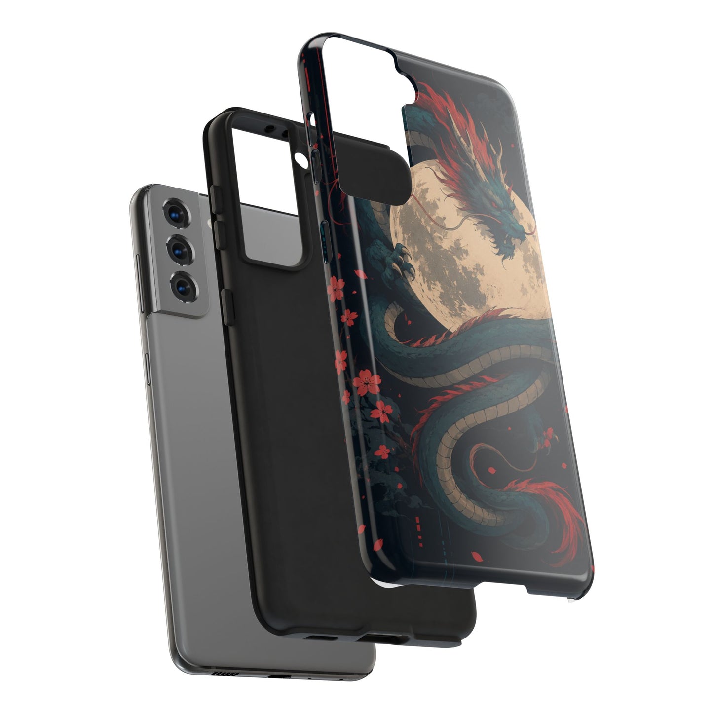 Dragon Moon Phone Case — Mythic Asian Serpent Design Tough Case