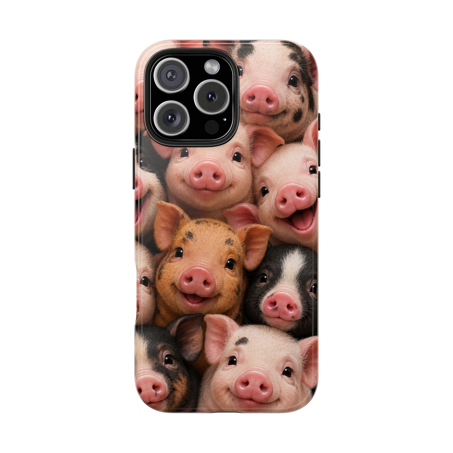 Pig Faces Tough Phone Case — Cute Farm Animal iPhone Protective Cover
