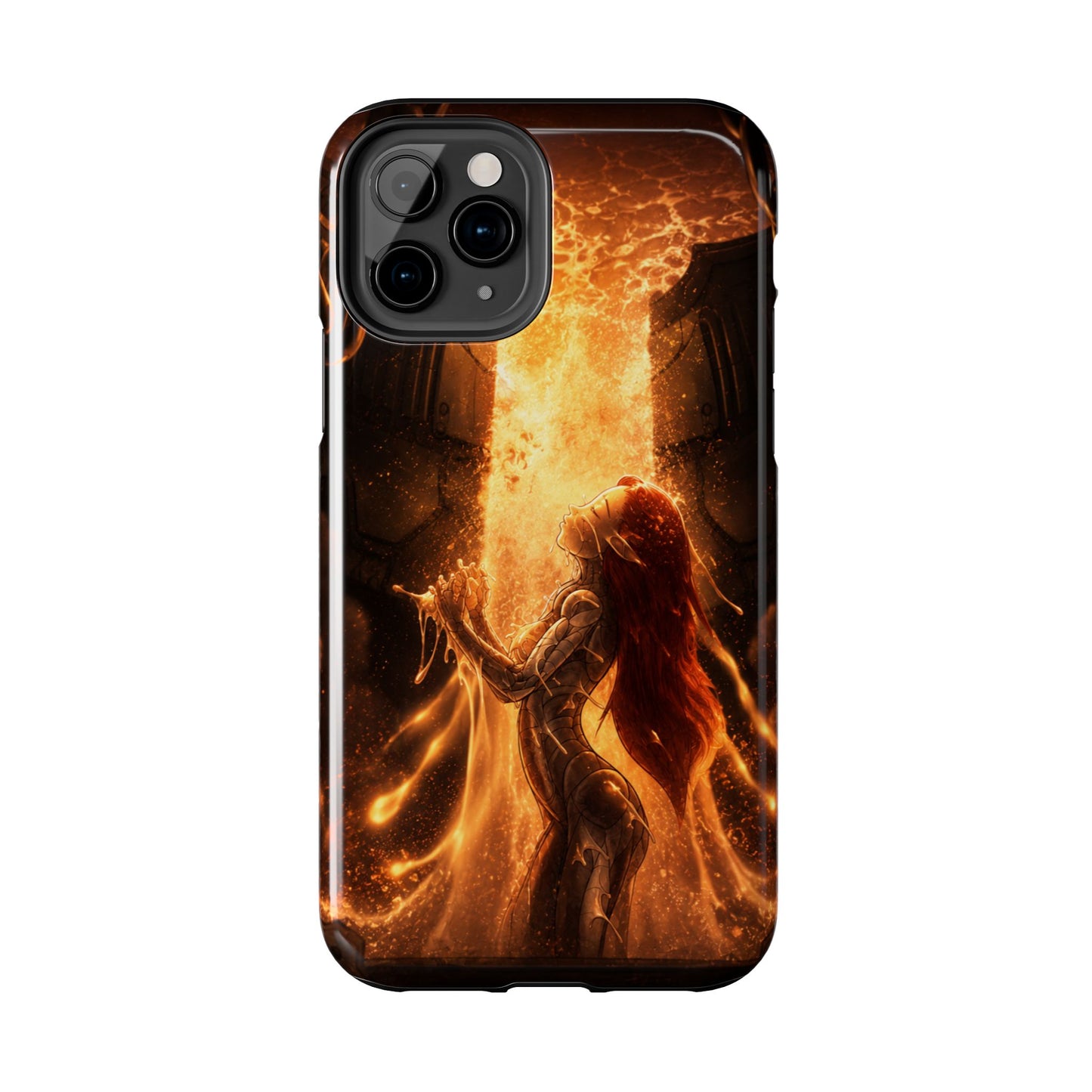 Fiery Phoenix Phone Case — Tough Protective iPhone Cover with Flame Warrior Art