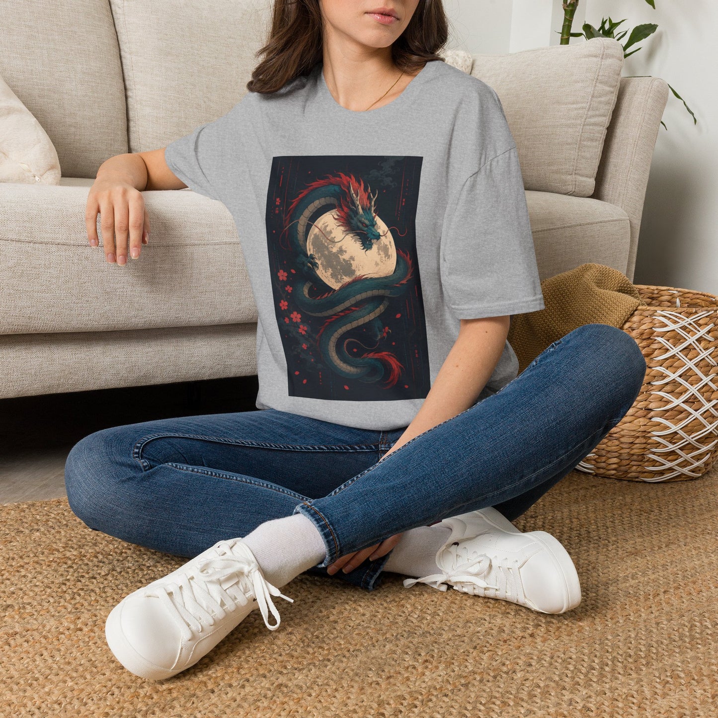 Dragon Moon T-Shirt — Mystical Japanese Serpent Design