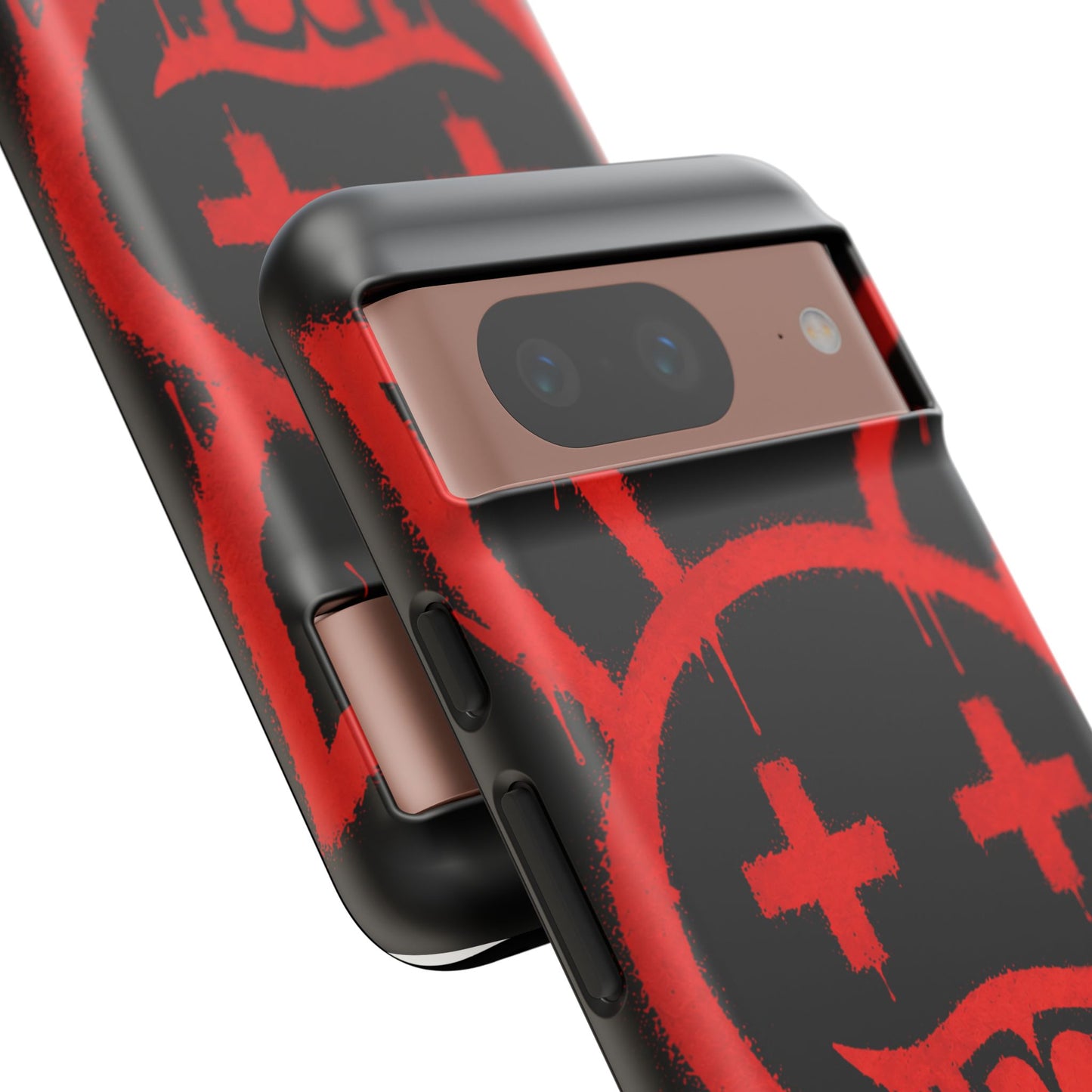 Phone Case - Metallic Souls Red Drip Smiley Graffiti Design