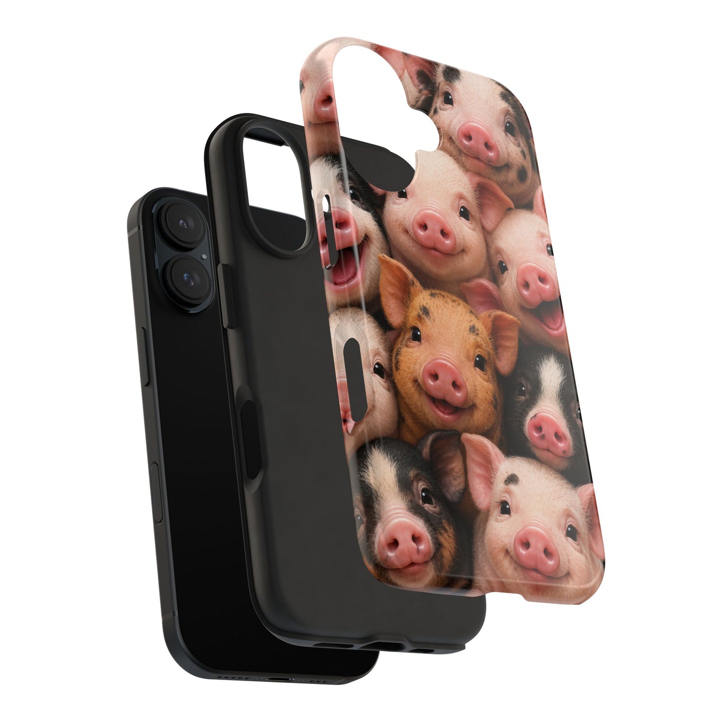 Pig Faces Tough Phone Case — Cute Farm Animal iPhone Protective Cover