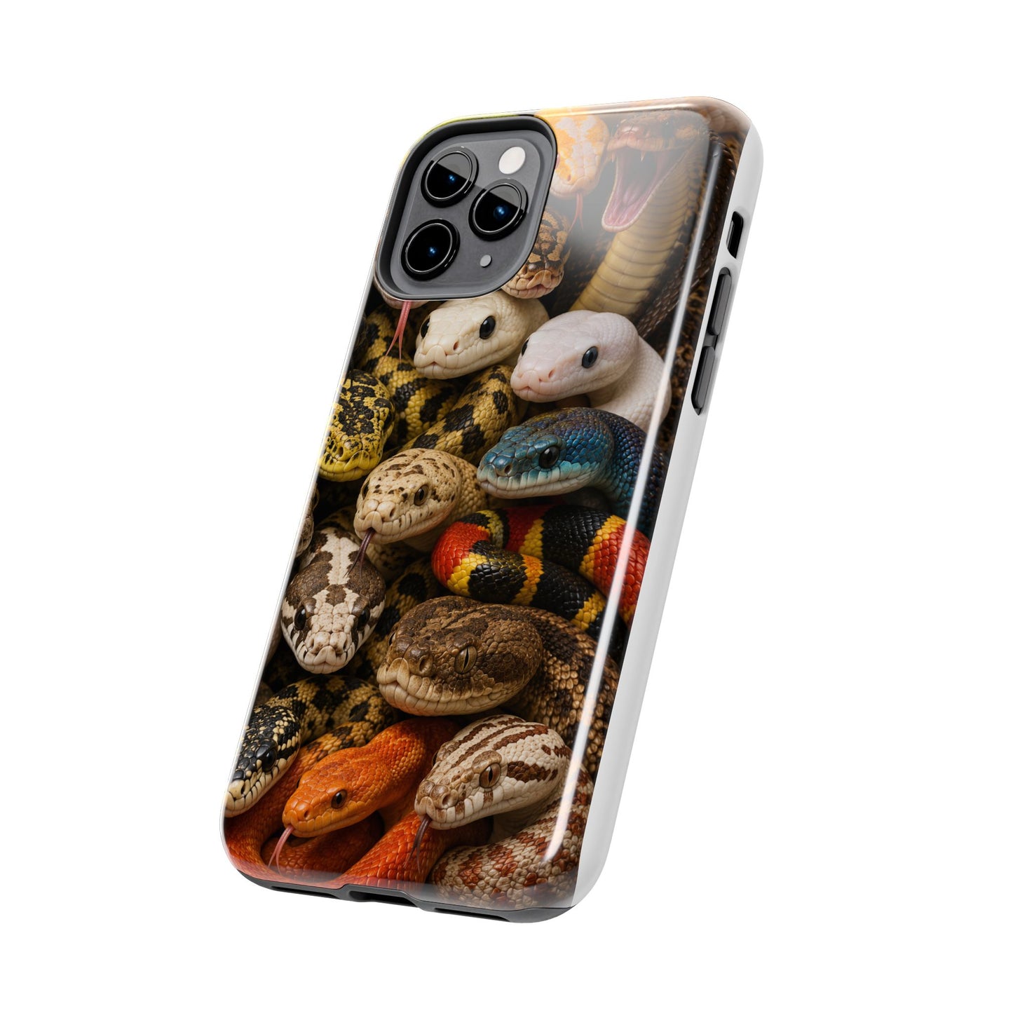 Snake Pattern Tough Phone Case — Colorful Snakes Protective Phone Cover