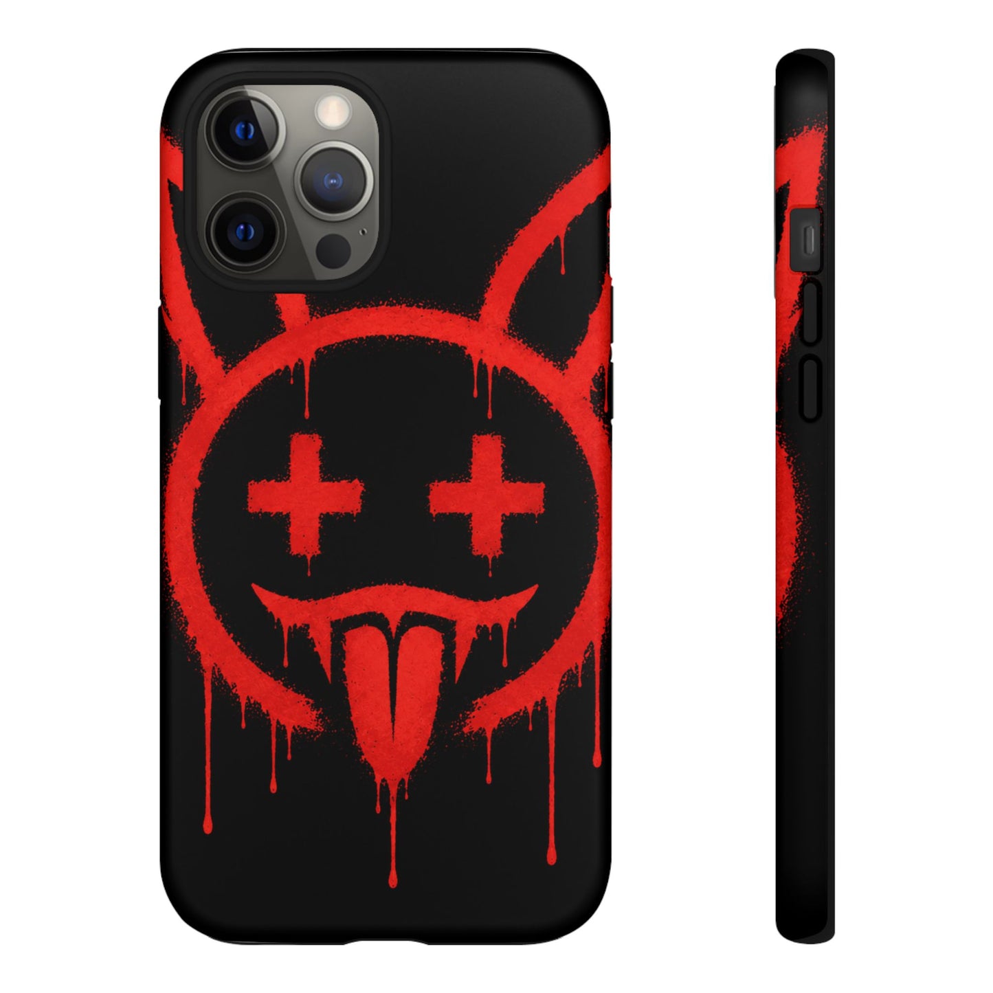 Phone Case - Metallic Souls Red Drip Smiley Graffiti Design