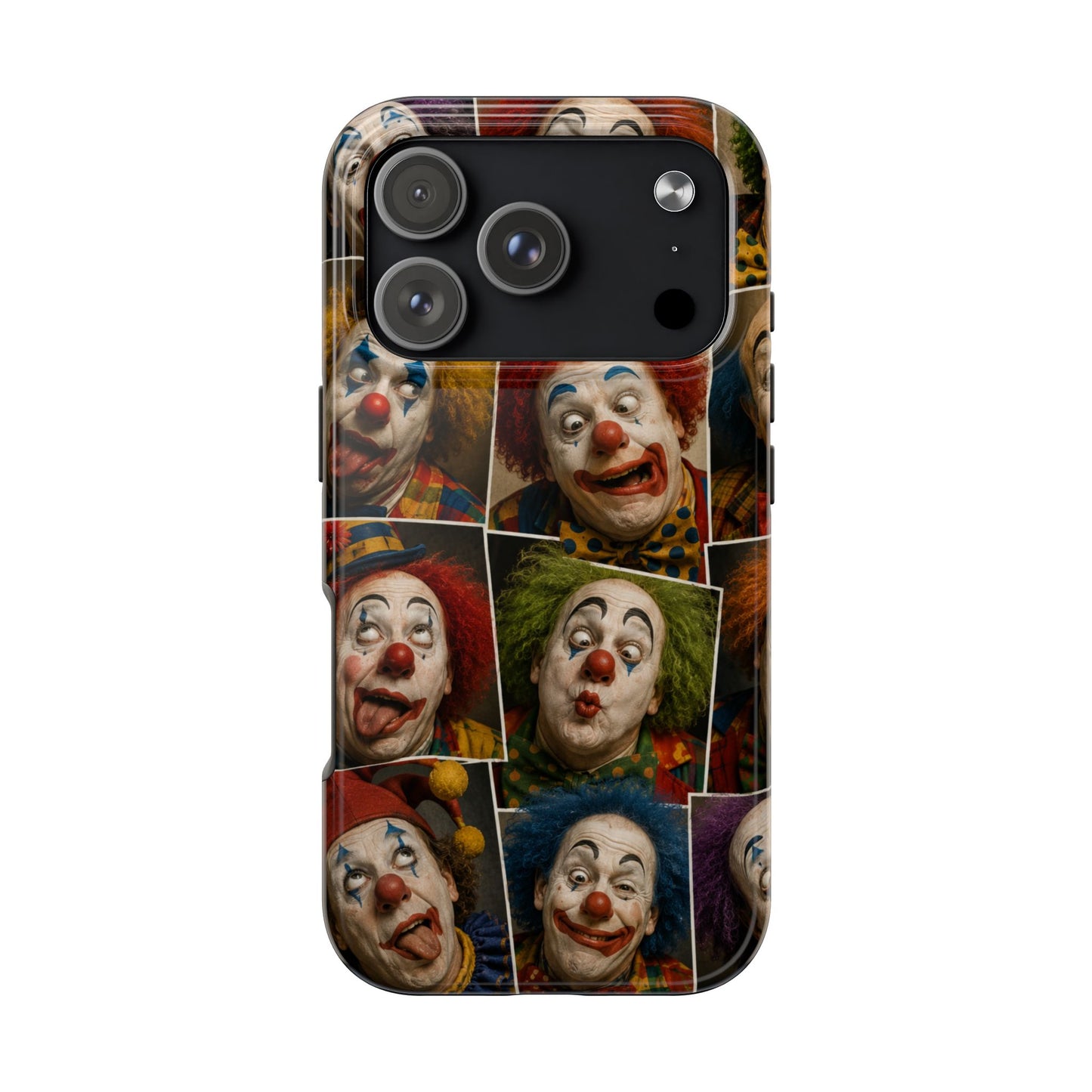 Clown Collage Tough Phone Case — Retro Carnival Horror Pattern