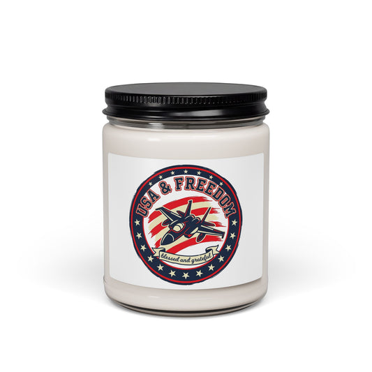 USA & Freedom Soy Candle | Faith-based patriotic, July 4th vintage Americana