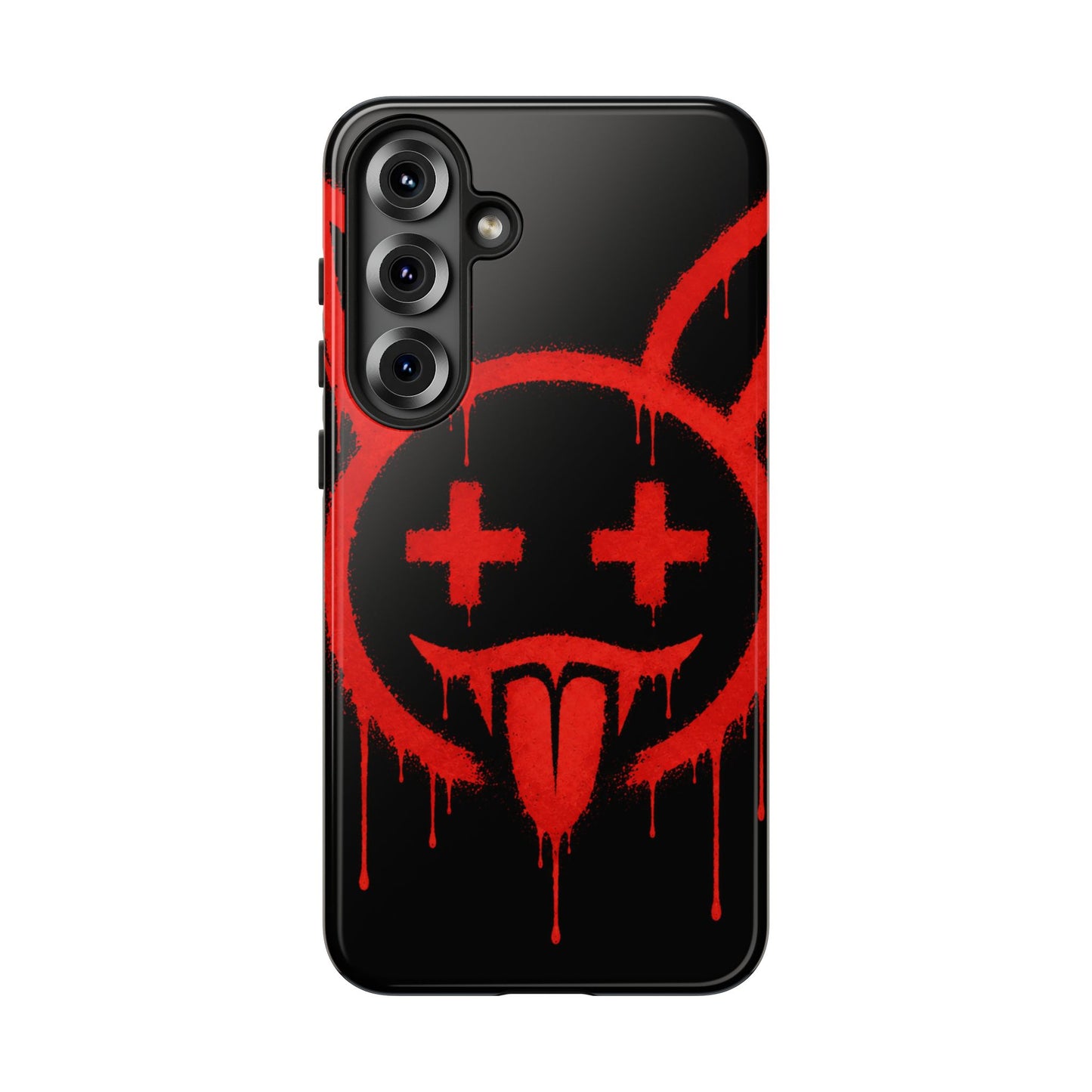 Phone Case - Metallic Souls Red Drip Smiley Graffiti Design