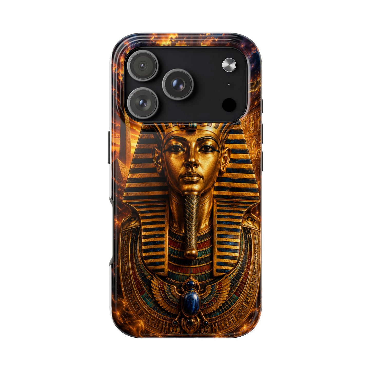Egyptian Pharaoh Tough Phone Case — Protective Golden Tutankhamun Design