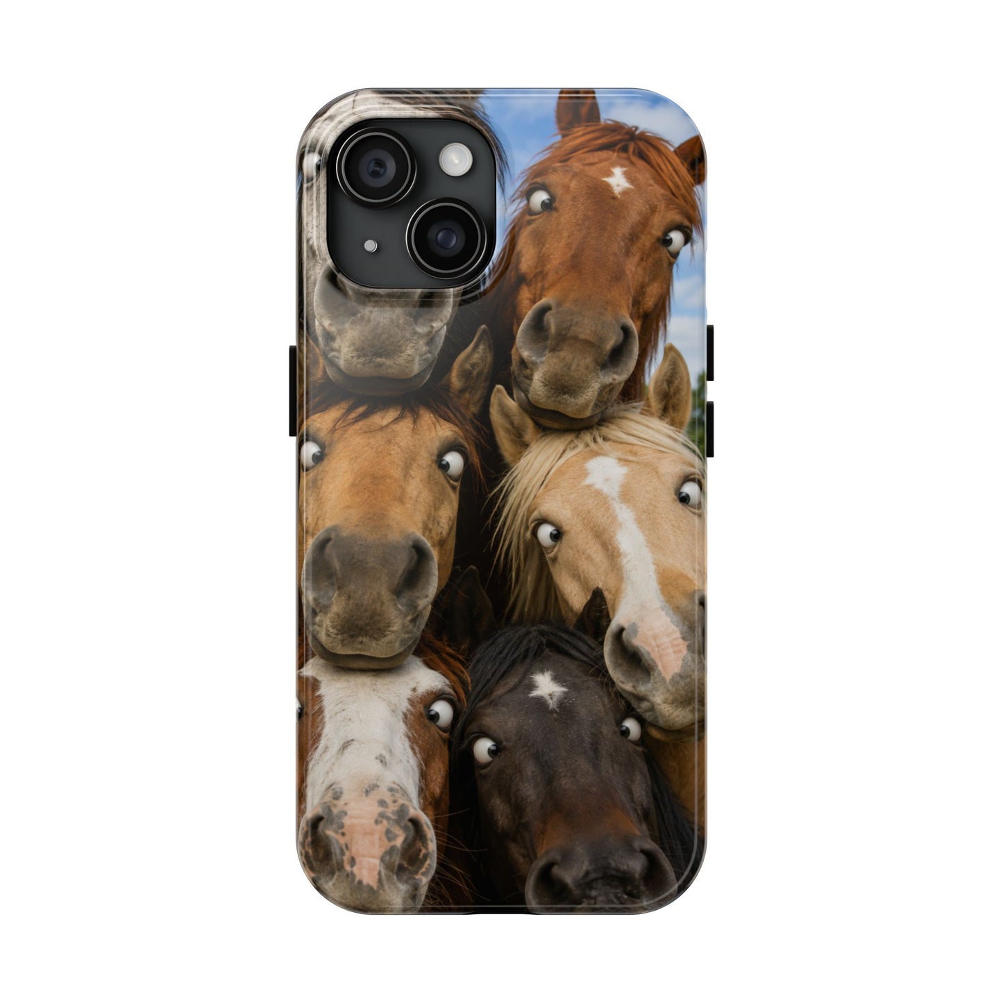 Horse Herd Phone Case — Funny Goofy Horses Tough Protective Cover
